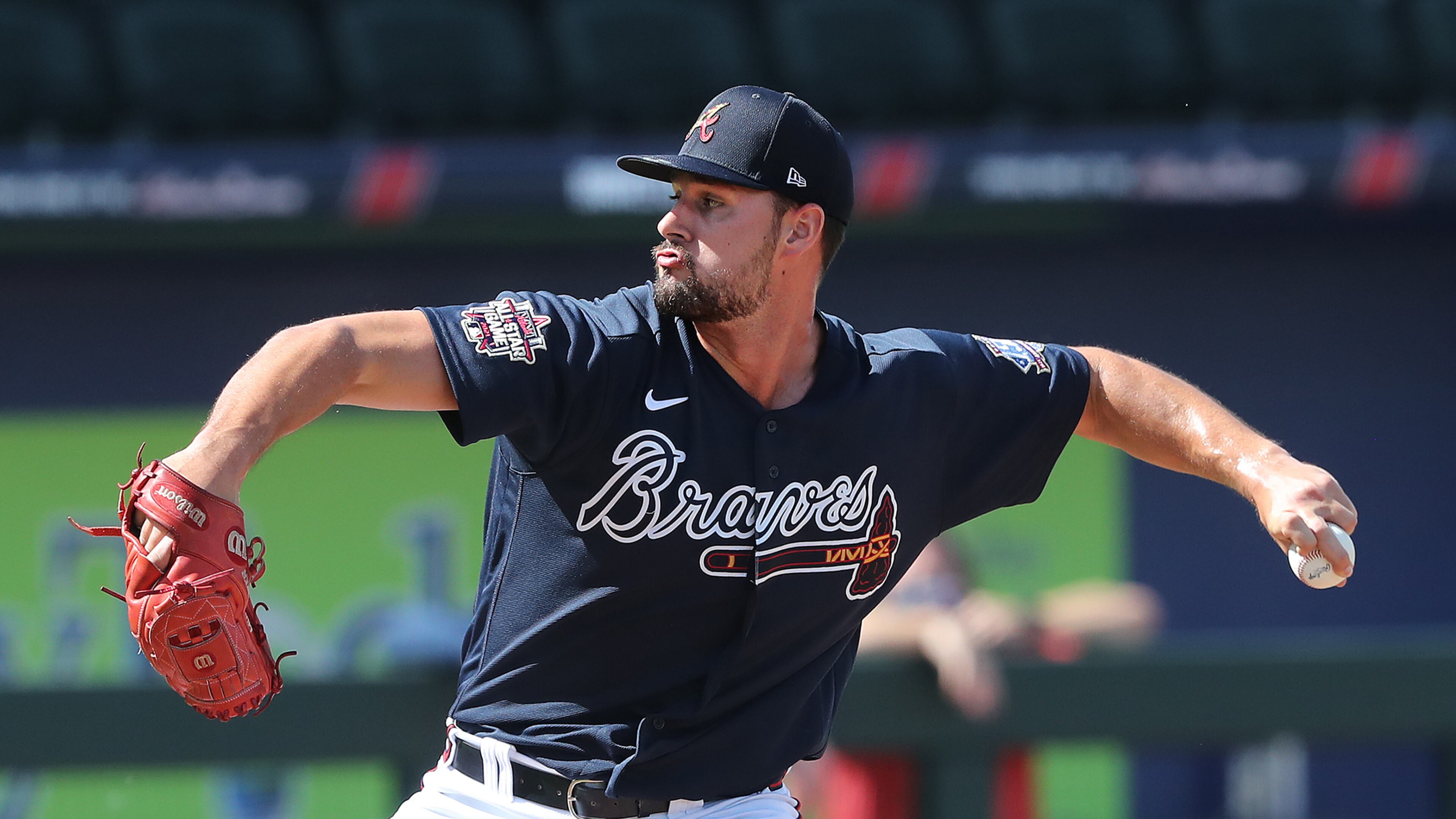 Braves pitcher Kyle Muller delivers against the Minnesota Twins during the fifth inning of a MLB spring training baseball game at CoolToday Park on Tuesday, March 2, 2021, in North Port. Curtis Compton / Curtis.Compton@ajc.com”