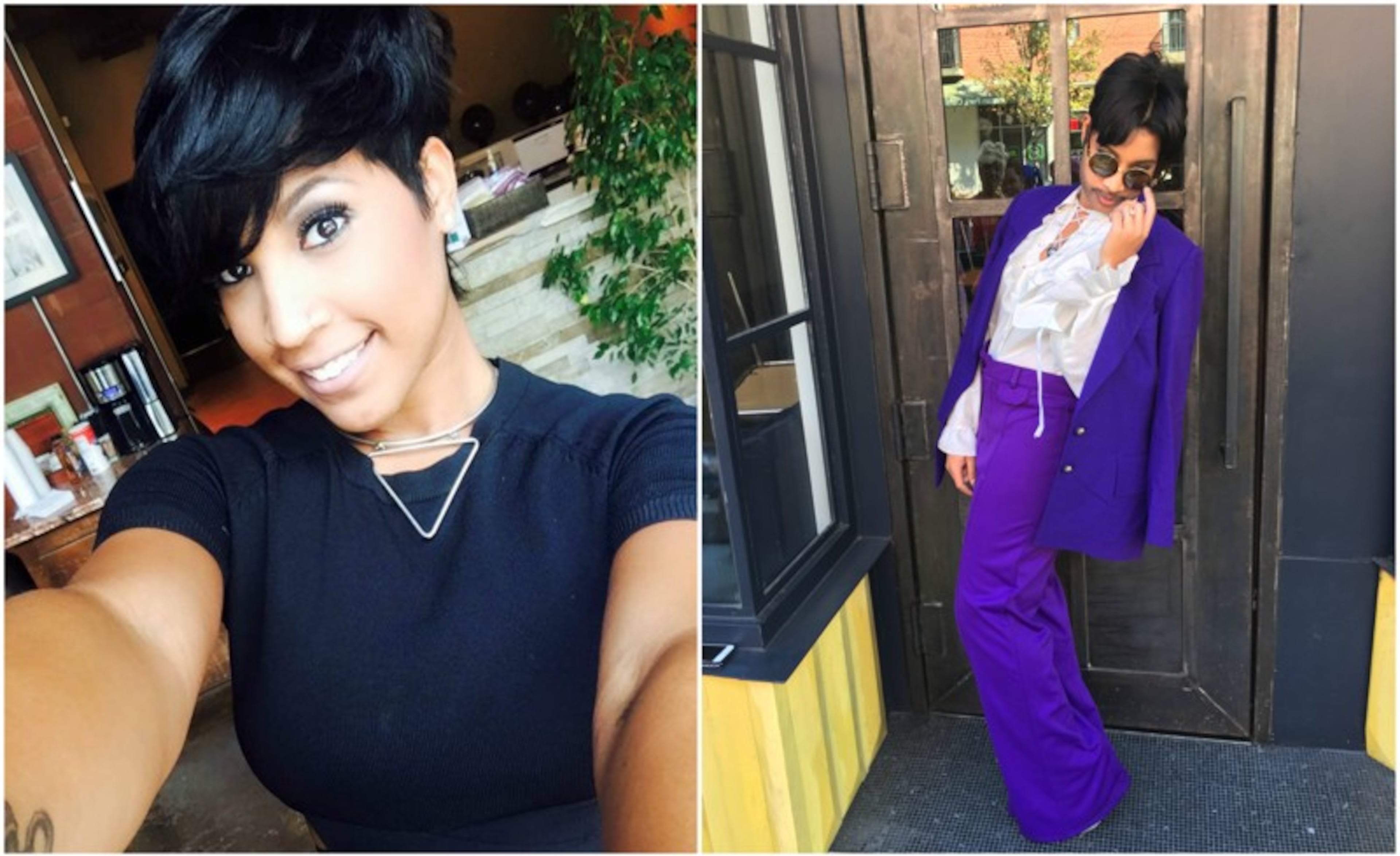 Atlanta stylist Talaya Render dressed up as Prince for Halloween for her company costume contest and looked eerily similar to the late legend.