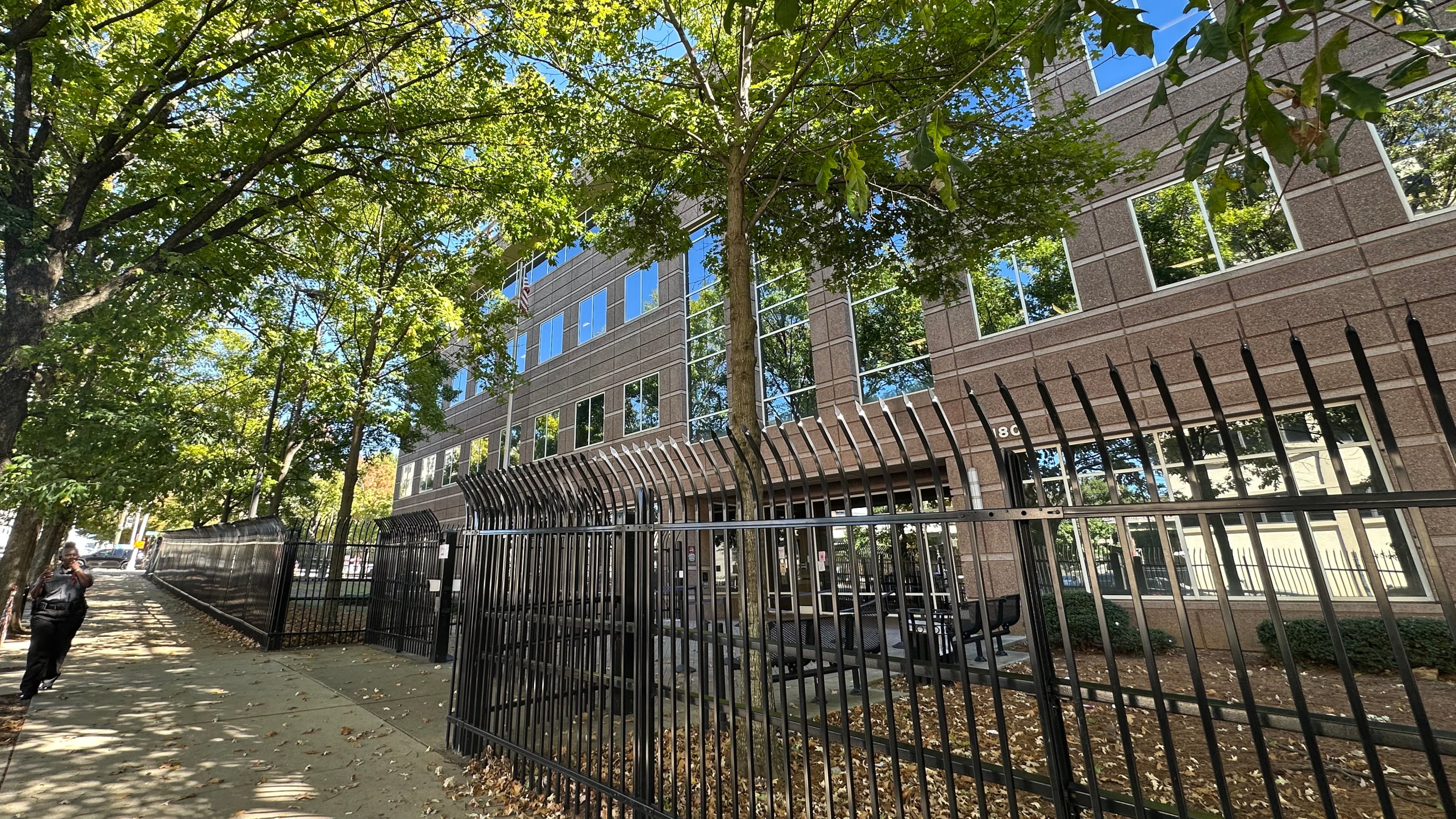 FILE - This photo taken by a smart phone shows a building that houses offices of U.S. Immigration and Customs Enforcement in downtown Atlanta on Wednesday, Oct. 21, 2026. (AP Photo/Kate Brumback,File)