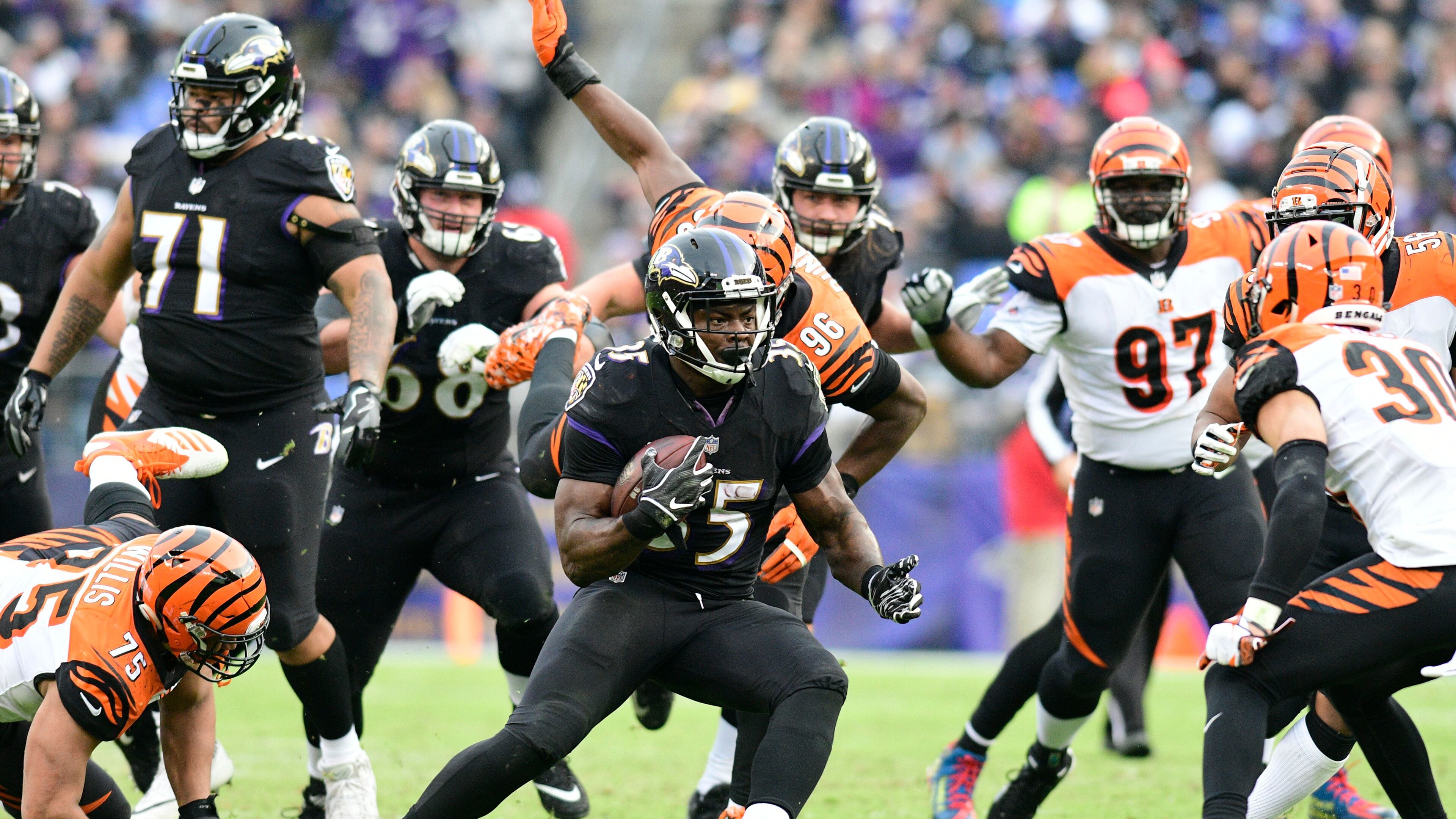 Ravens running back Gus Edwards had a total of 64 rushing yards all season before erupting for 115 in Week 11.