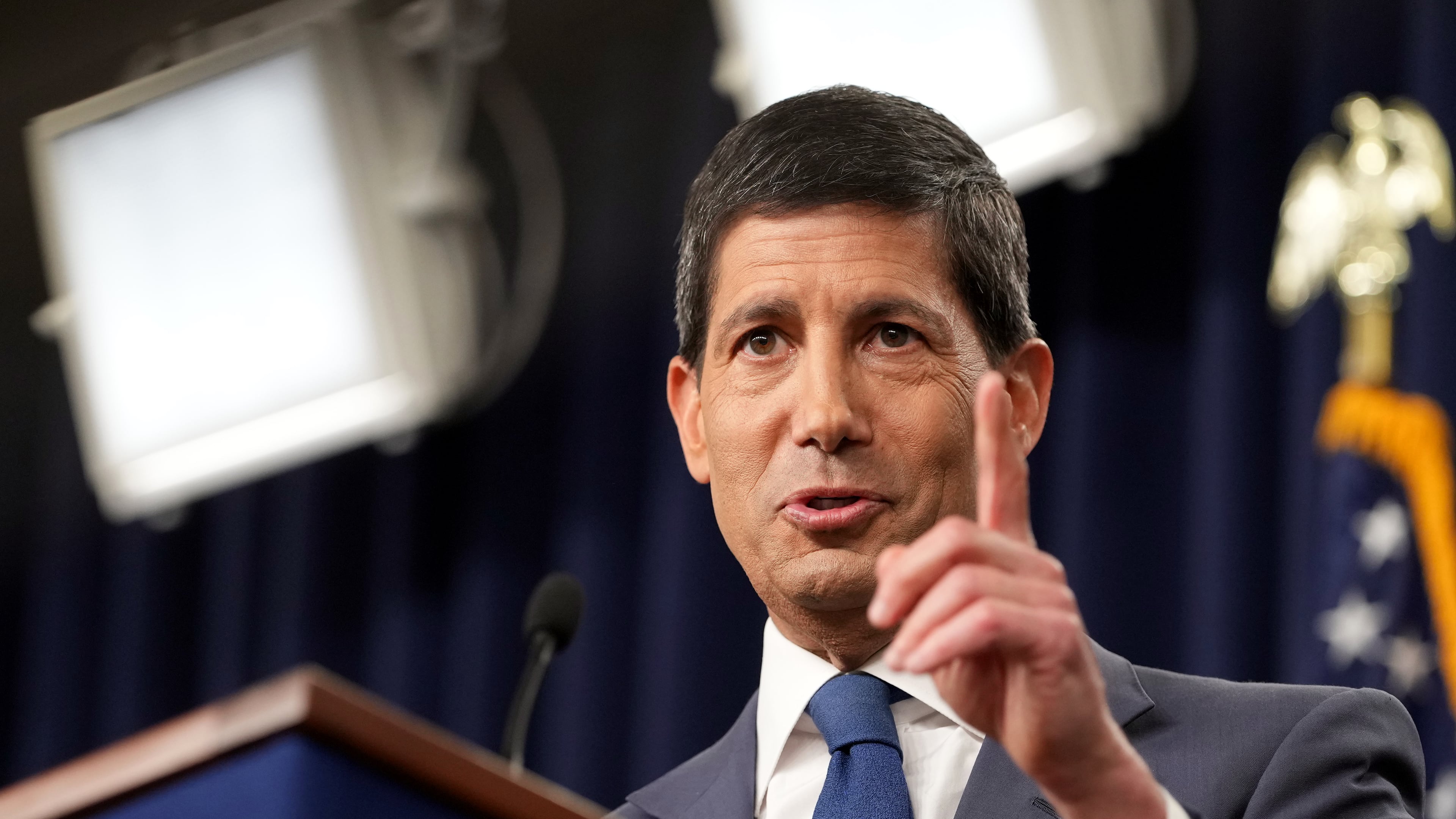 Federal Reserve Board Chairman Kevin Warsh speaks during a news conference at the Federal Reserve in Washington, Wednesday, July 29, 2026. (AP Photo/Mark Schiefelbein)