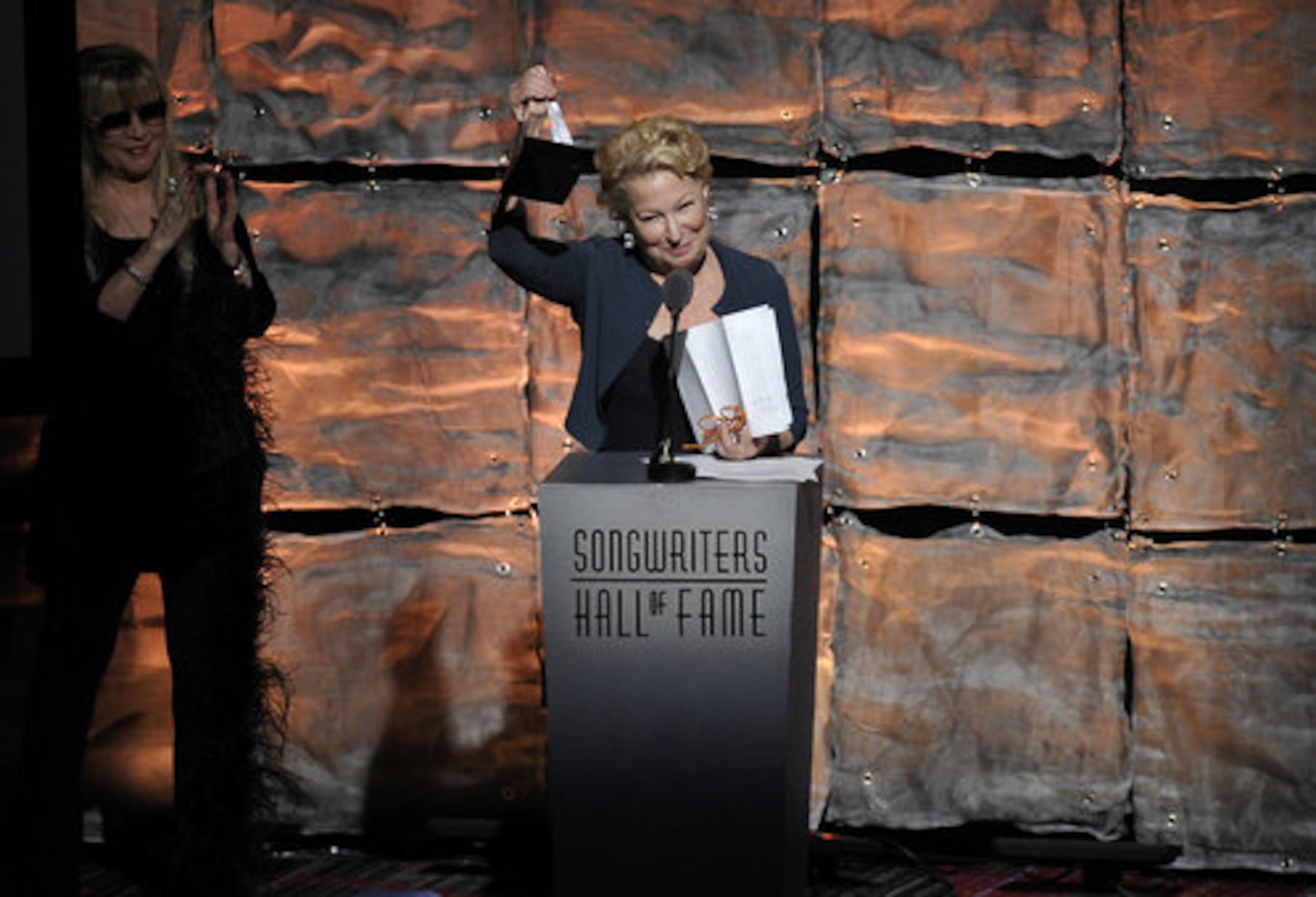 "This thing has been going on for 43 years, and this is the first time I was ever invited?" Bette Midler joked as she accepted the Sammy Cahn Lifetime Achievement Award.