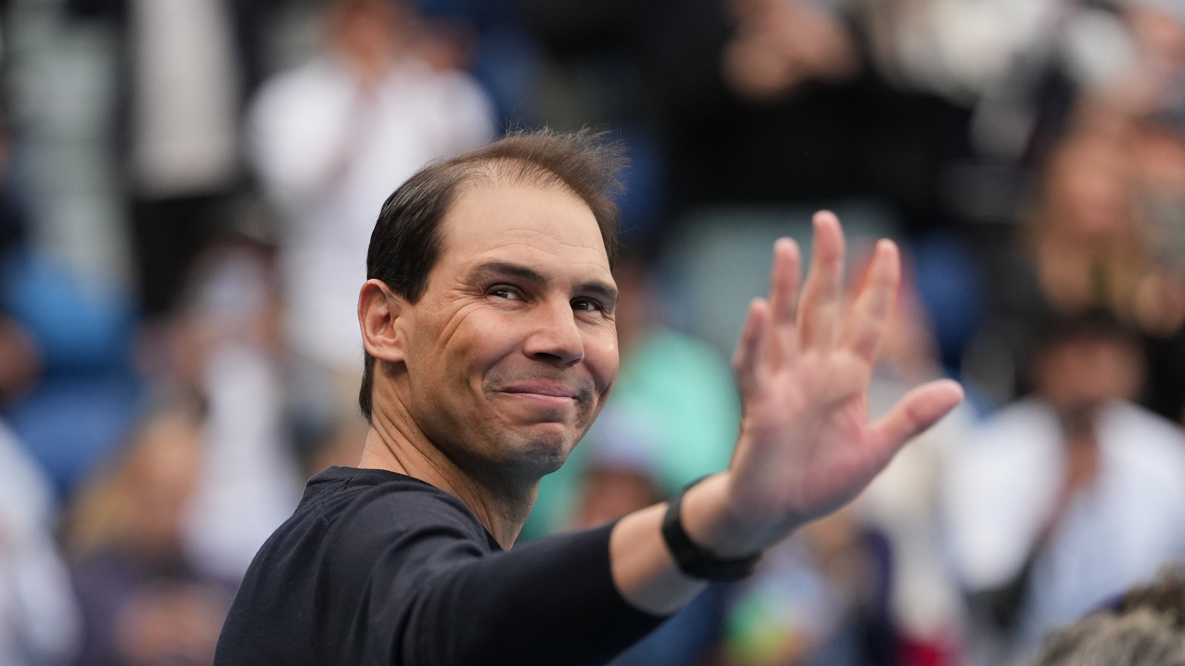 FILE - Former Australian Open champion Rafael Nadal of Spain at an event ahead of the men's singles final at the Australian Open tennis championship in Melbourne, Australia, Sunday, Feb. 1, 2026. (AP Photo/Asanka Brendon Ratnayake, file)