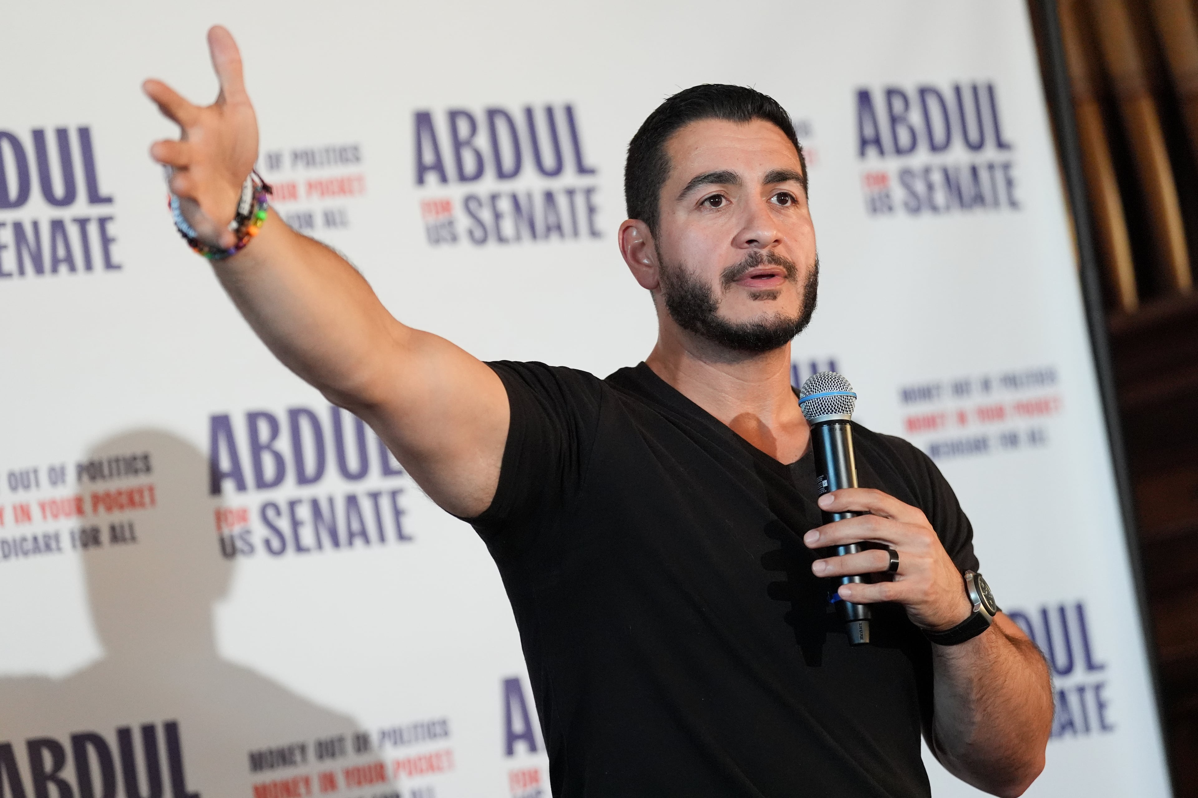 Abdul El-Sayed, the Democratic U.S. Senate nominee in Michigan. (Julia Demaree Nikhinson/AP)
