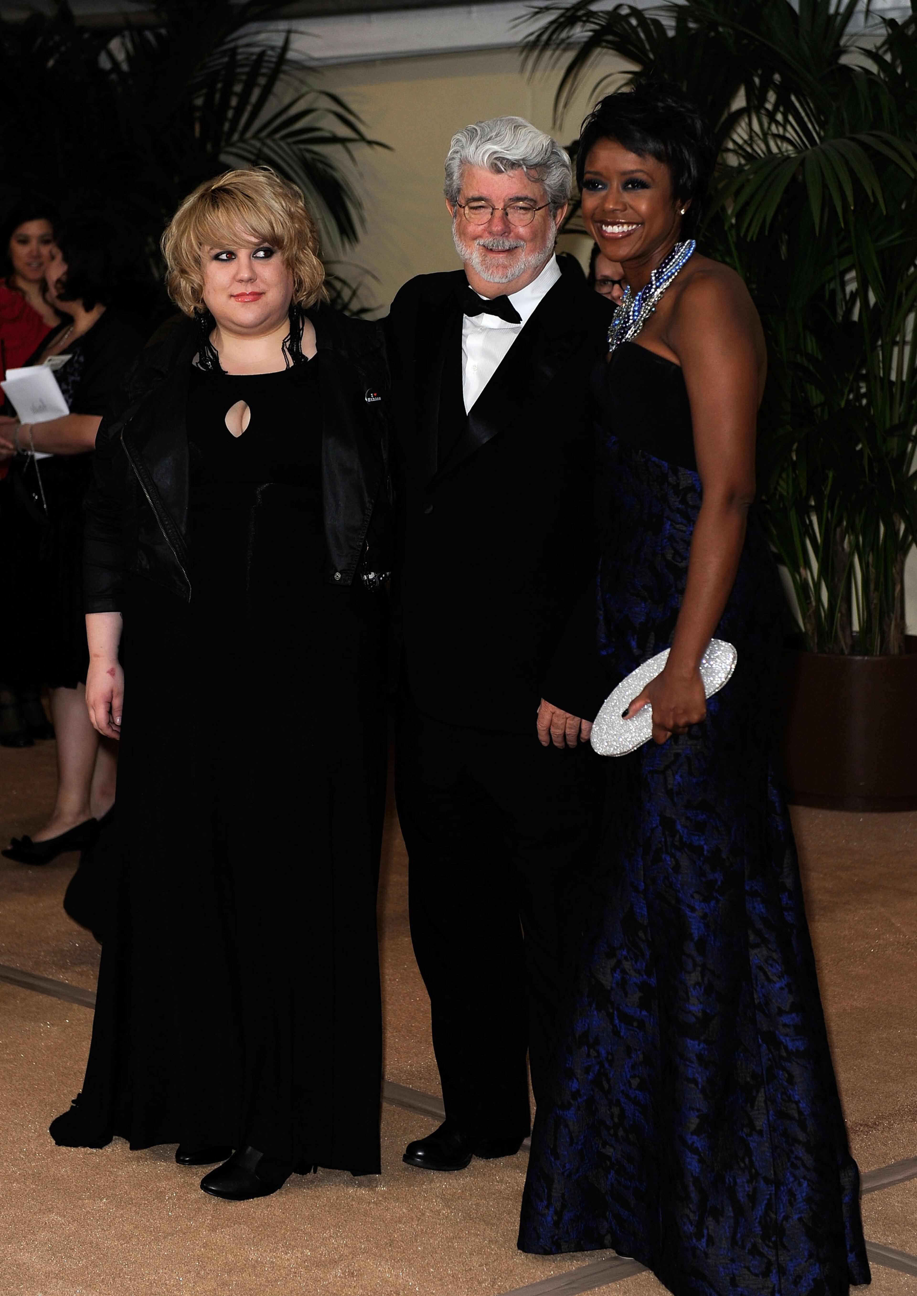 Katie Lucas, producer/director George Lucas and Mellody Hobson arrive at the Academy of Motion Picture Arts and Sciences' Inaugural Governors Awards held at the Grand Ballroom at Hollywood & Highland Center on Nov. 14, 2009, in Los Angeles.