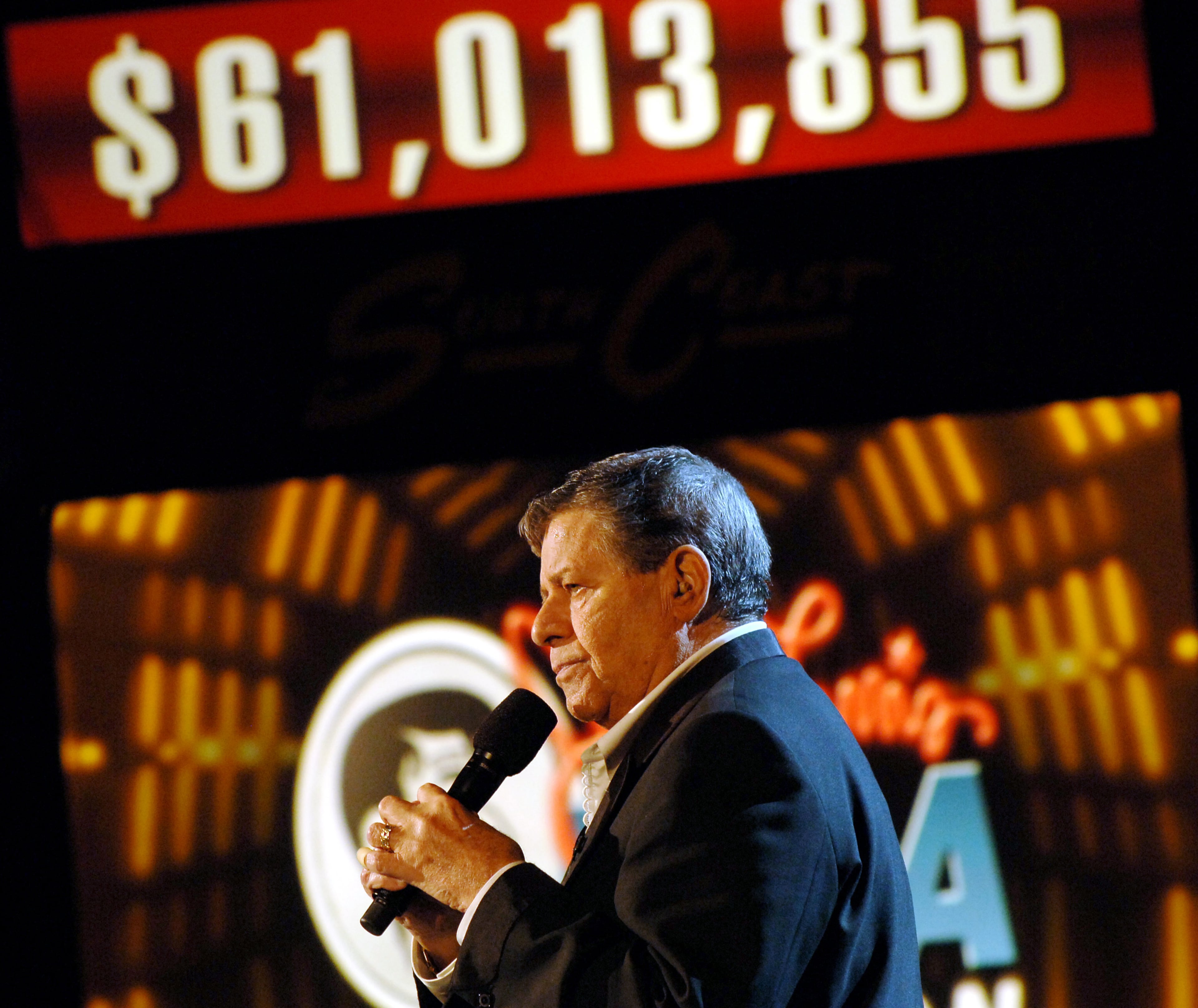 Jerry Lewis during Jerry Lewis MDA Telethon Day 2 at The South Coast Hotel and Casino Resort at South Coast Hotel and Casino Resort in Las Vegas, Nevada. (Photo by Denise Truscello/WireImage)