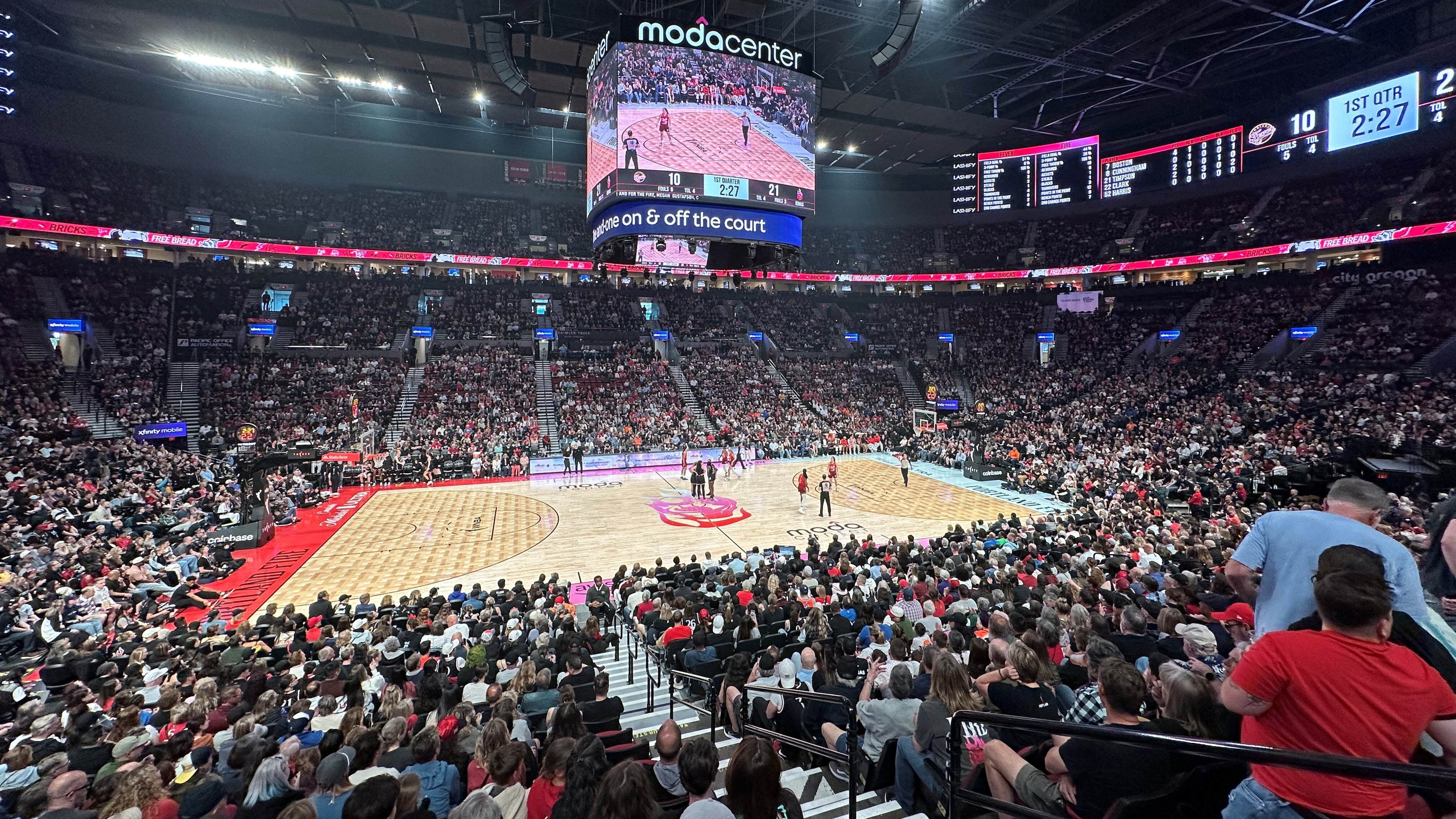 Fans fill Moda Center during a WNBA basketball game between the Portland Fire and the Indiana Fever in Portland, Or., Saturday May 30, 2026. (AP Photo/Anne M. Peterson)