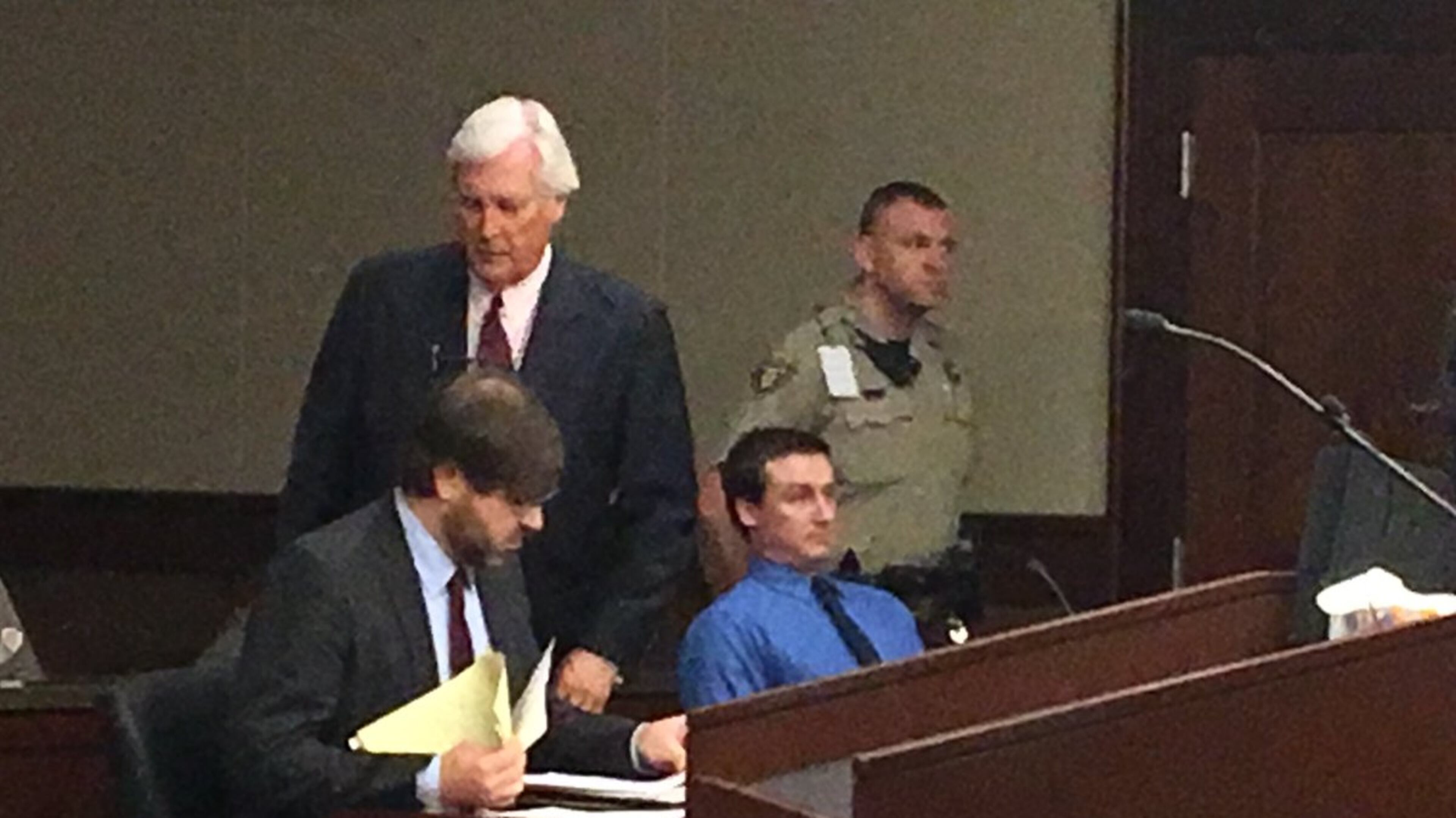 James Bradshaw Clement (blue shirt) will remain in the Cobb County jail without bond.