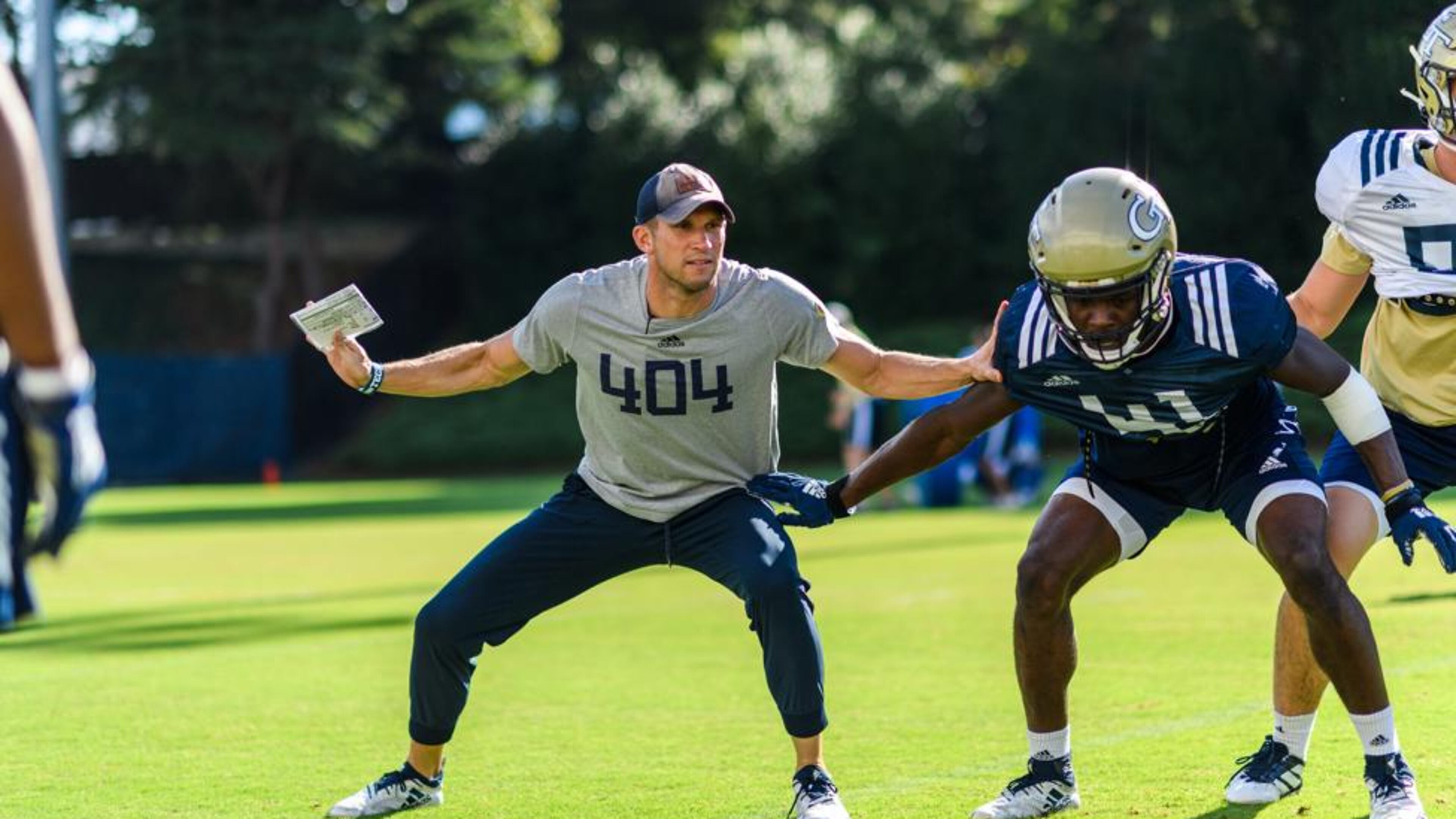 Georgia Tech defensive coordinator Andrew Thacker coached linebackers at Kennesaw State in 2016. The Yellow Jackets and Owls face each other Saturday. (Danny Karnik/Georgia Tech Athletics)