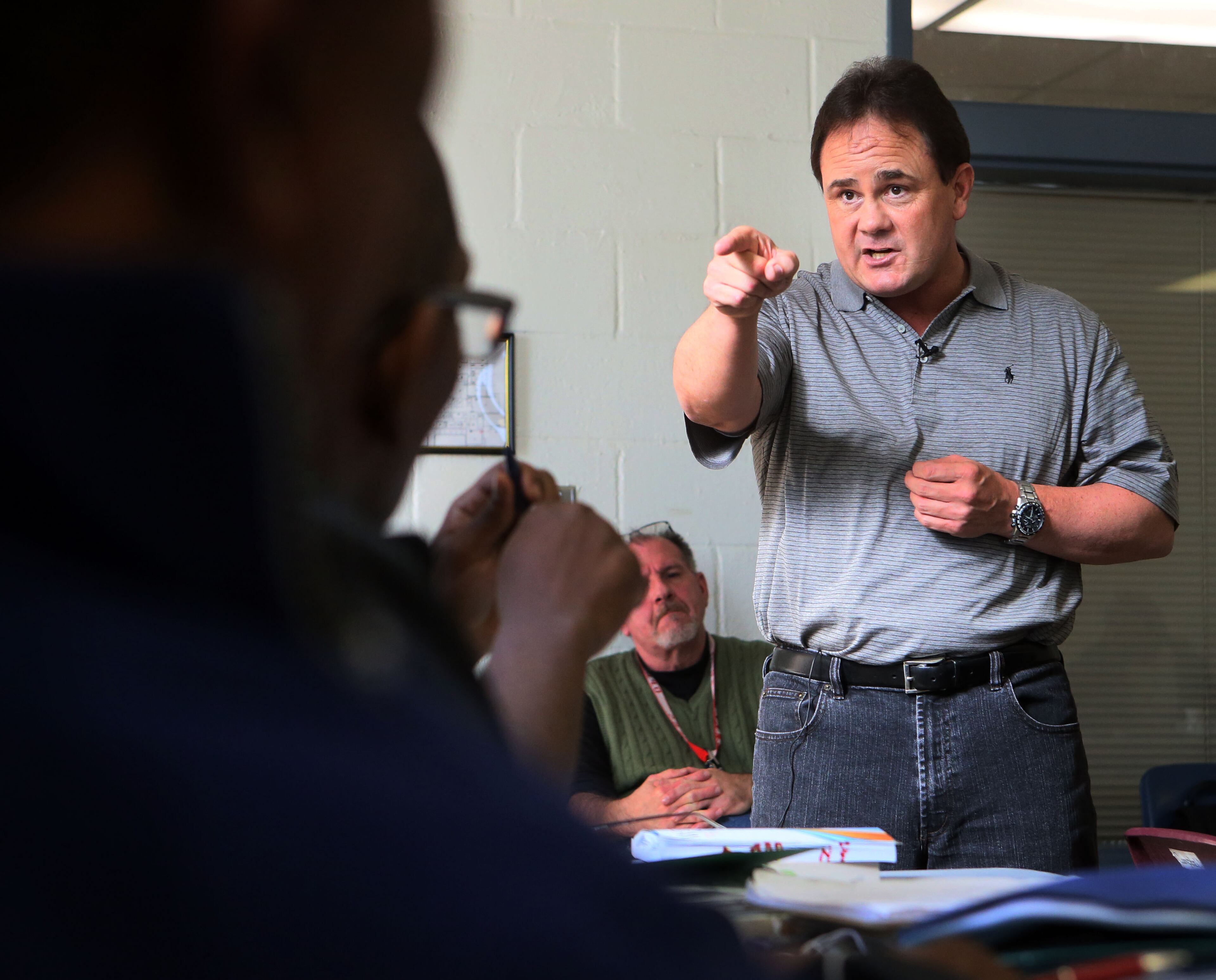 Welsh talks to veterans at the Salvation Army Red Shield Center in Atlanta. Welsh a retired U.S. Army colonel speaks to these men each Saturday. PTSD has never been so prevalent. Officials at the Atlanta Veterans Medical Center estimate that 30 to 40 veterans are referred to its PTSD team every week. PHIL SKINNER / PSKINNER@AJC.COM