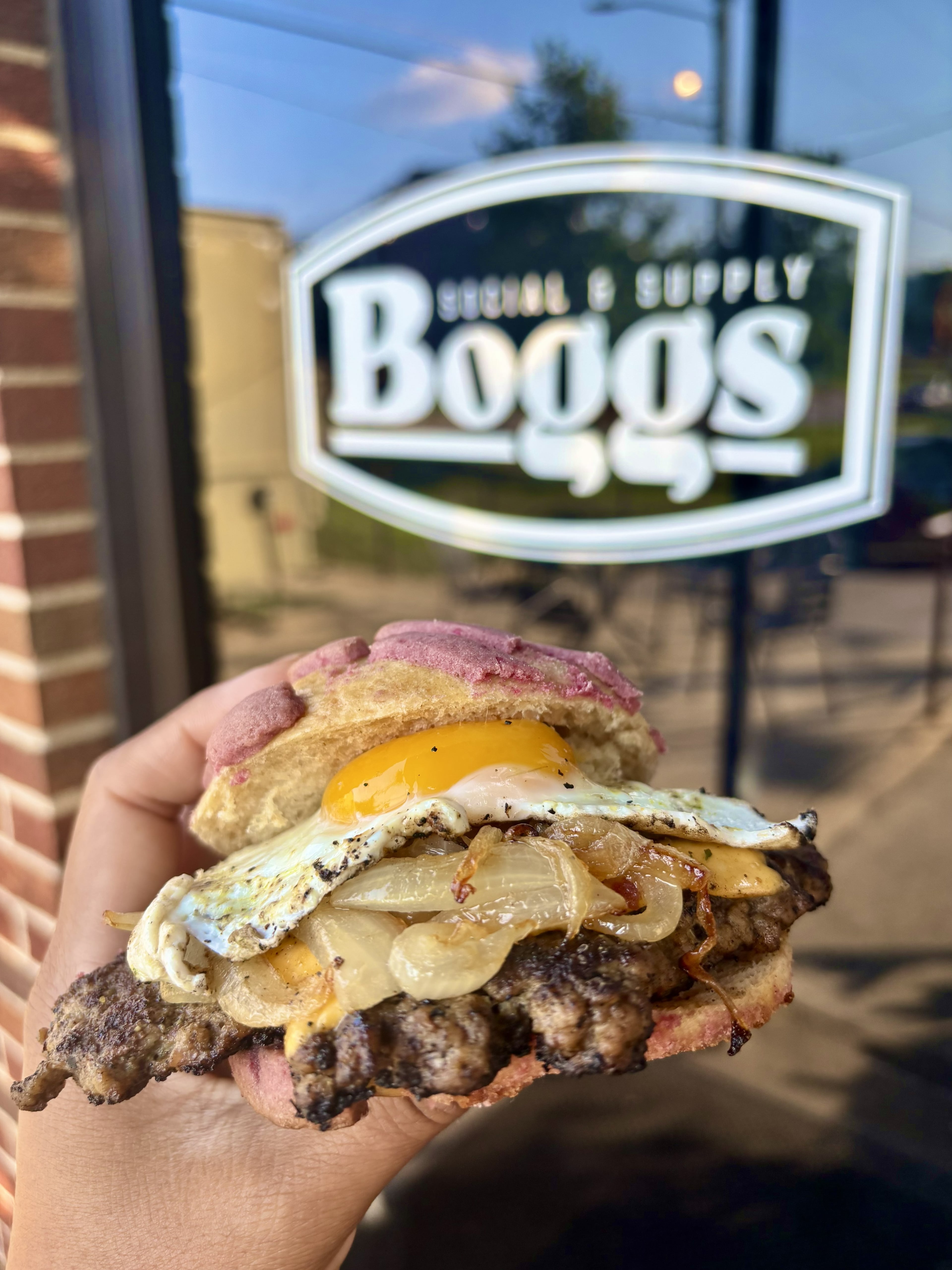 Buen Provecho and Loko Eatz’s concha breakfast smash burger. (Courtesy of Teresa Martinez)