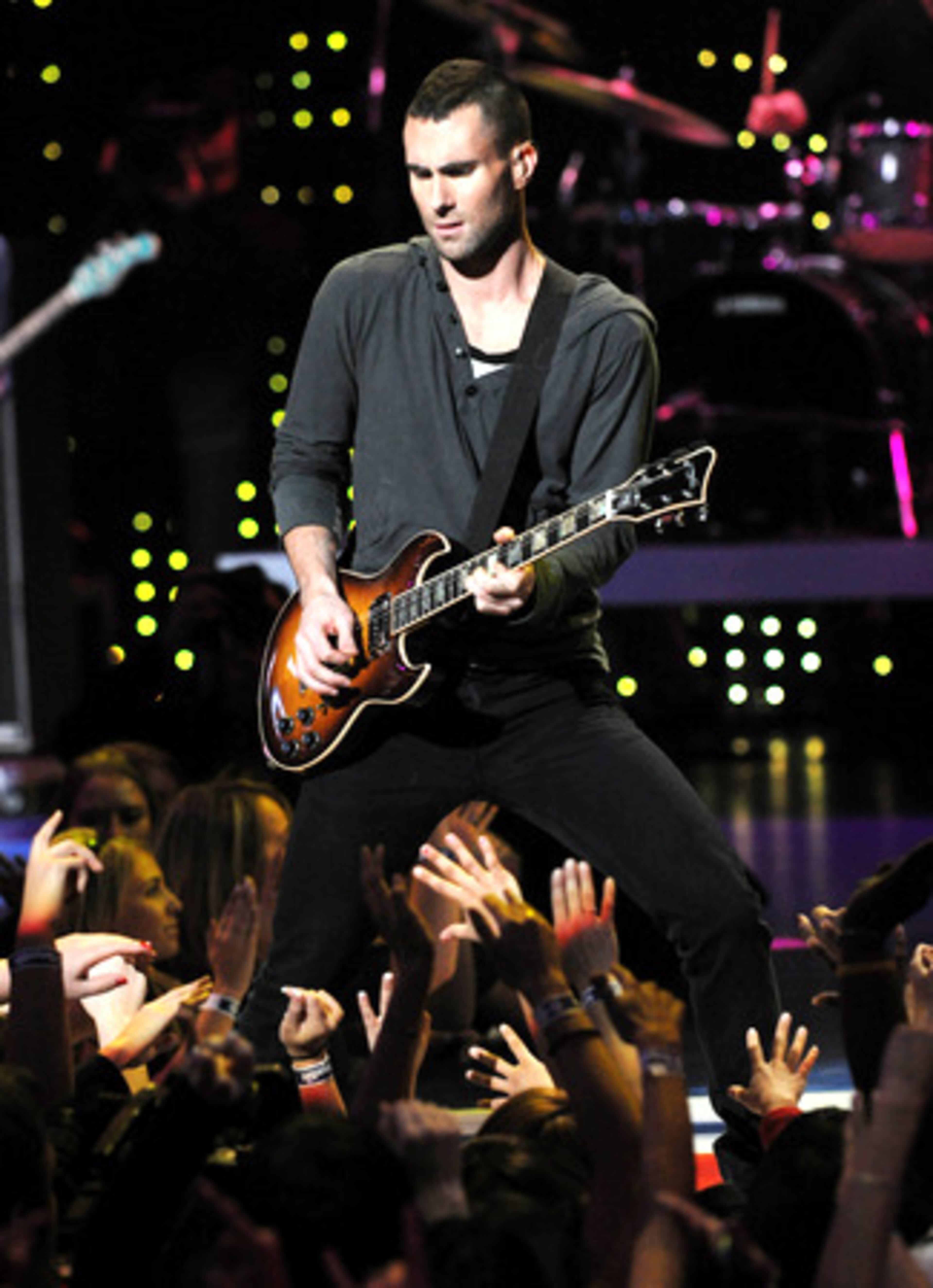Maroon 5's Adam Levine rocked the stage at Jobing.com Arena, too.