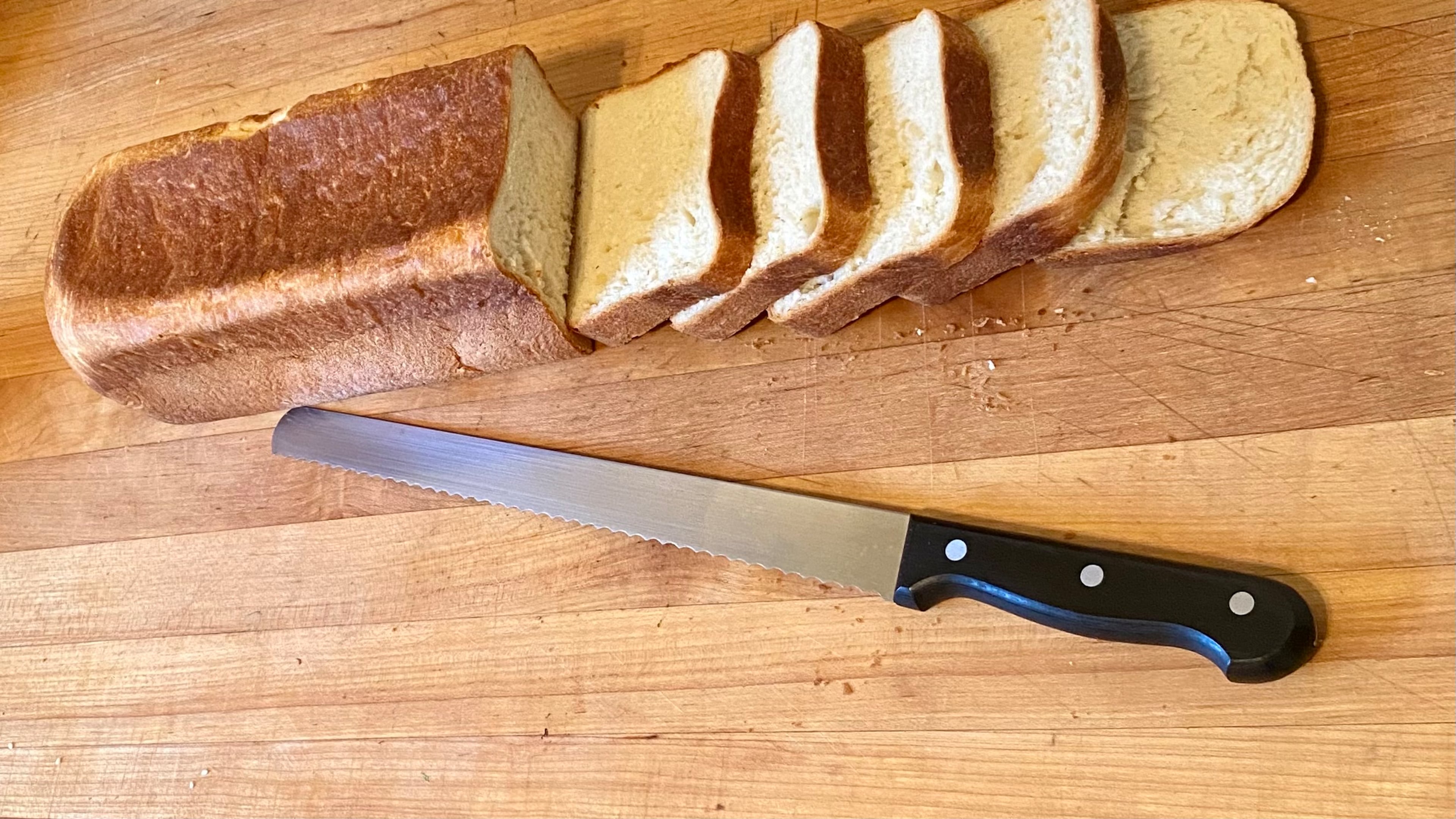 Old-fashioned squishy white bread doesn't need to be loaded up with additives to be delicious.
Courtesy of Marie Restaino.