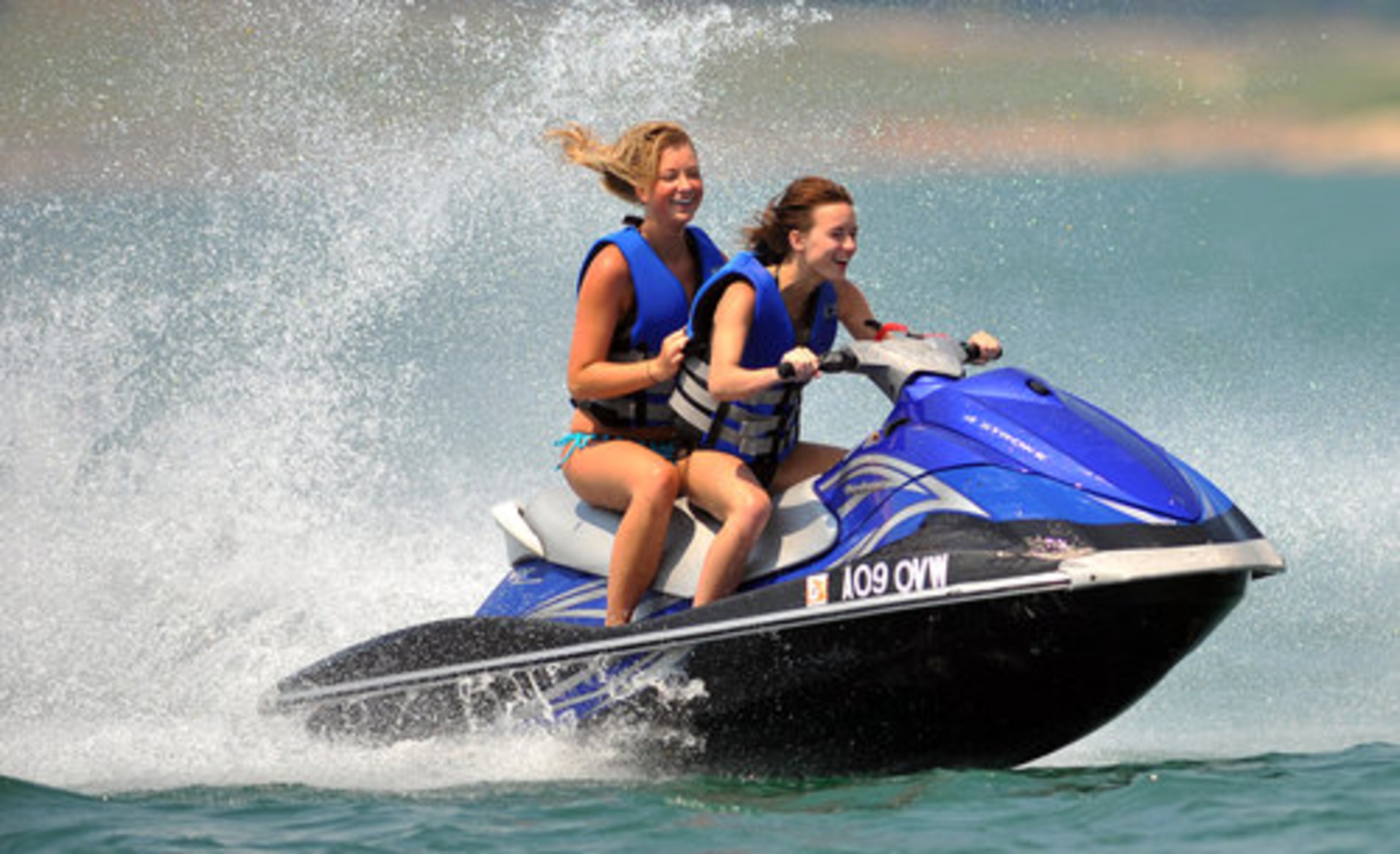 A scene typical on the lake on a busy weekend.