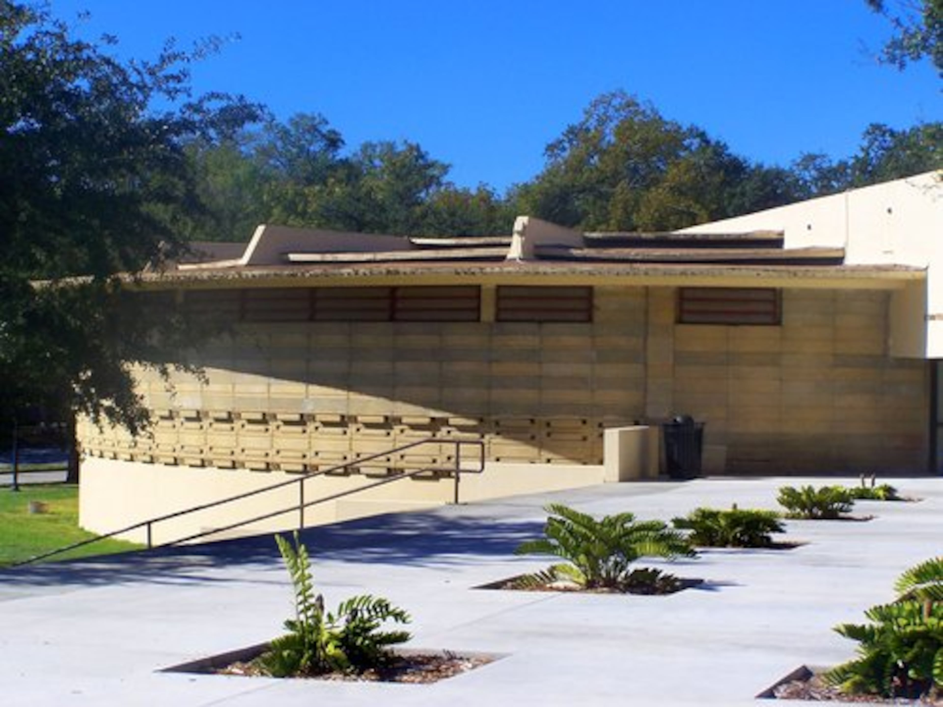 THE CHILD of the Sun Visitor Center is the starting point for campus architectural tours. The building used to house a library.