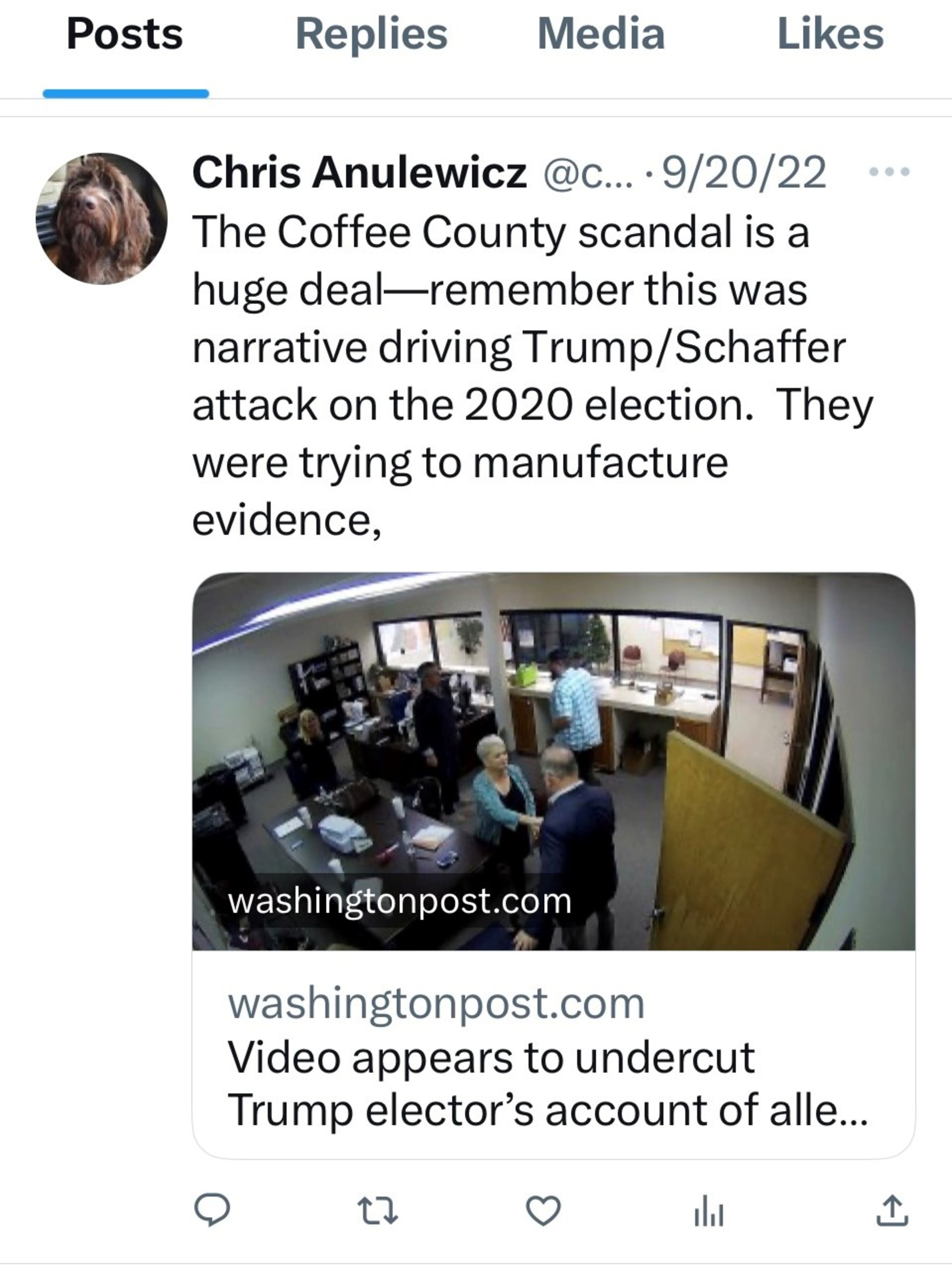 Last year, lawyer Chris Anulewicz was Tweeting that Trump team was trying to manufacture evidence. Today, he is representing one of Trump's alleged co-horts