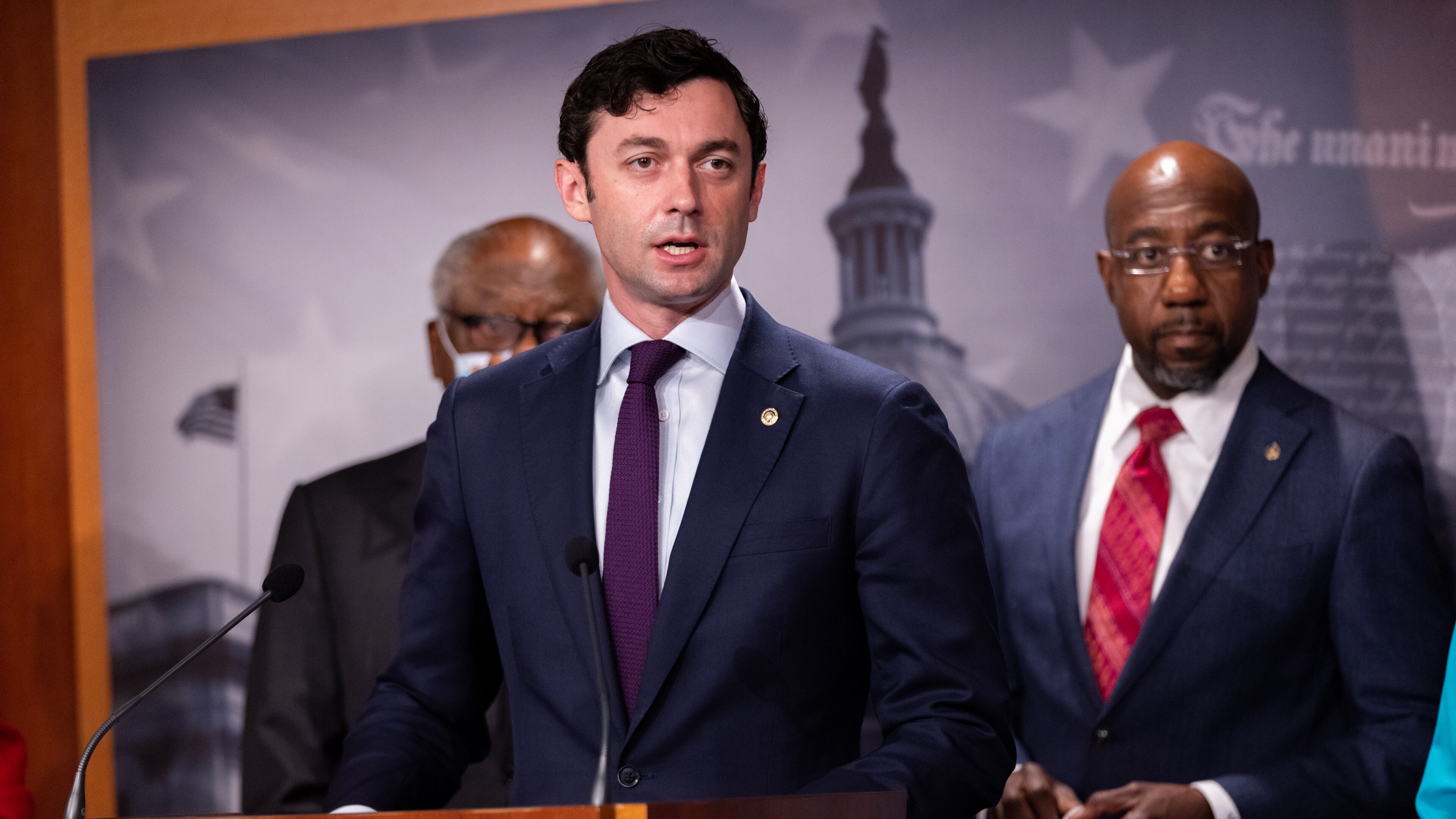 Senator Jon Ossoff (D-GA) speaks at a press conference on Medicaid expansion with other democratic lawmakers on Capitol Hill in Washington, DC on September 23rd, 2021.
