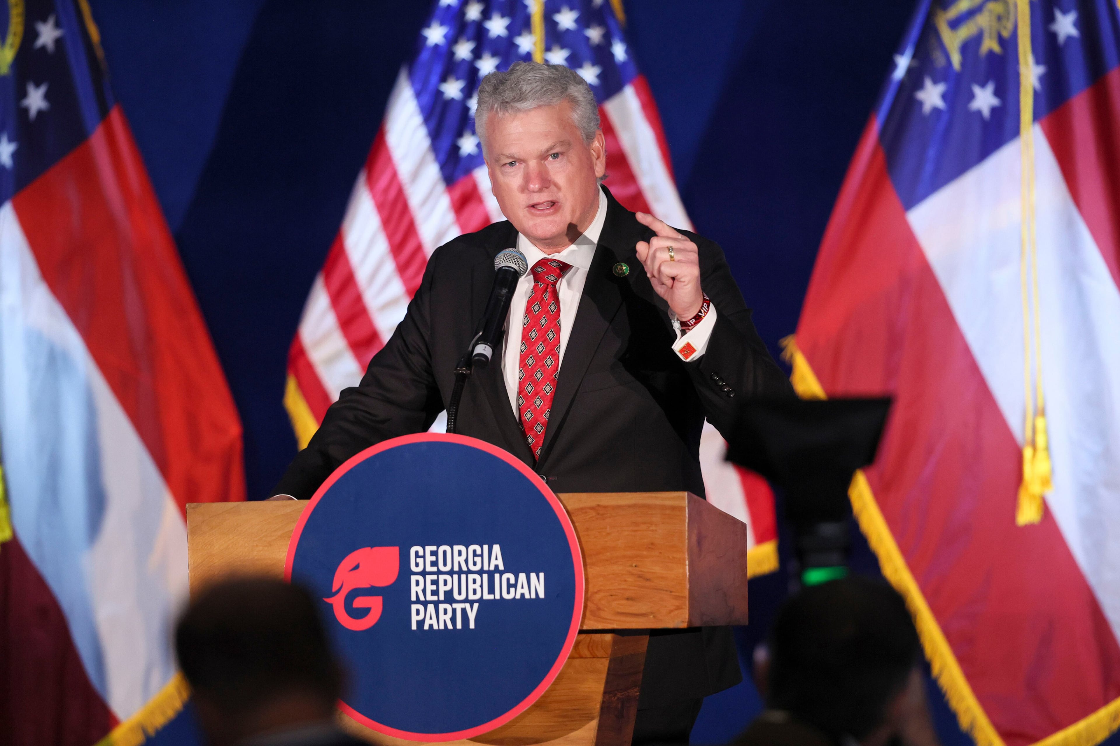“We need somebody up there that knows they’re MAGA and can speak to the MAGA people,” said Rep. Mike Collins of Georgia, explaining why he is a better candidate than Derek Dooley for the U.S. Senate. (Jason Getz/AJC/TNS)