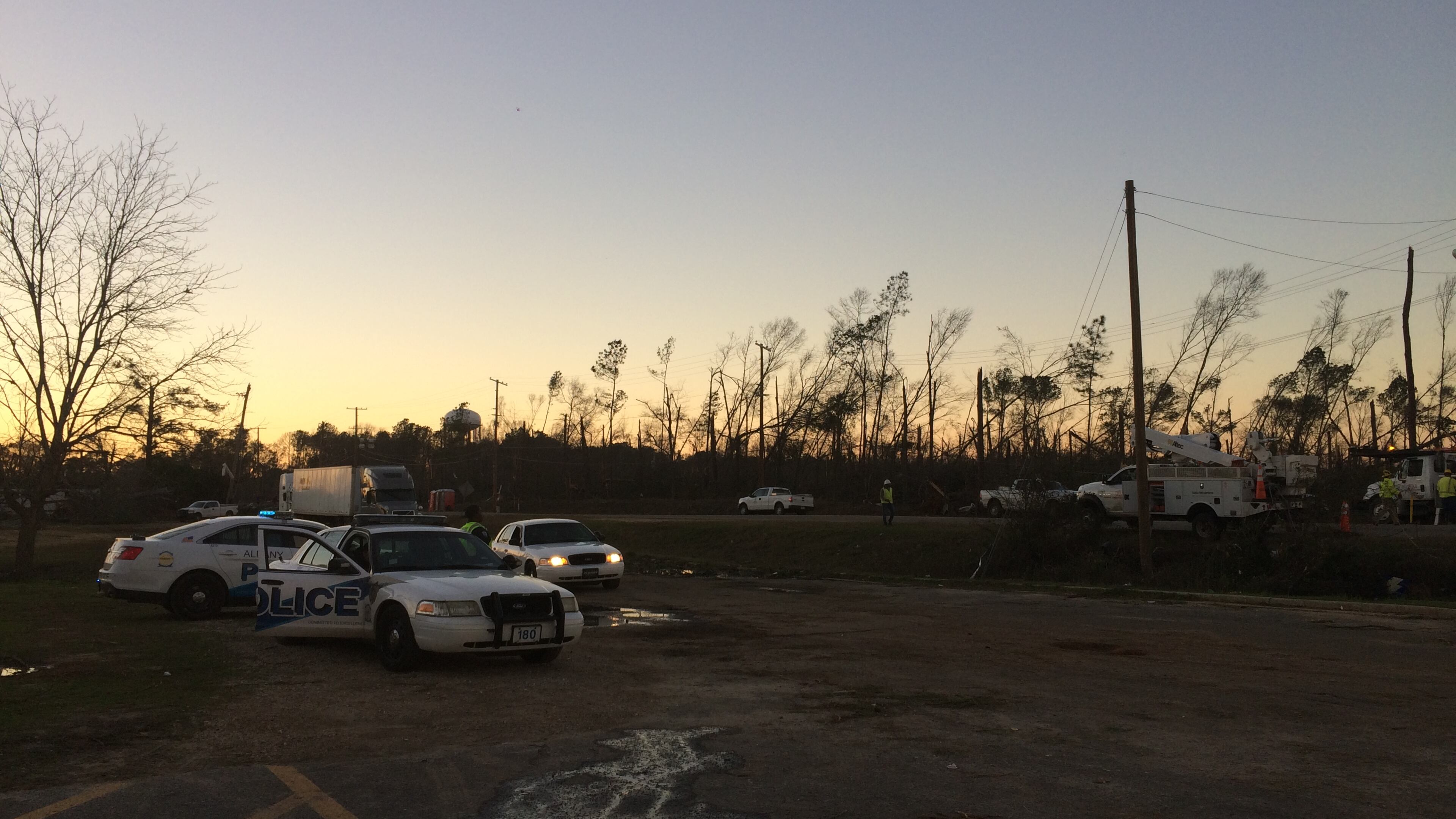The road to Big Pines Estates park was blocked off Tuesday. Police would not allow foot traffic.