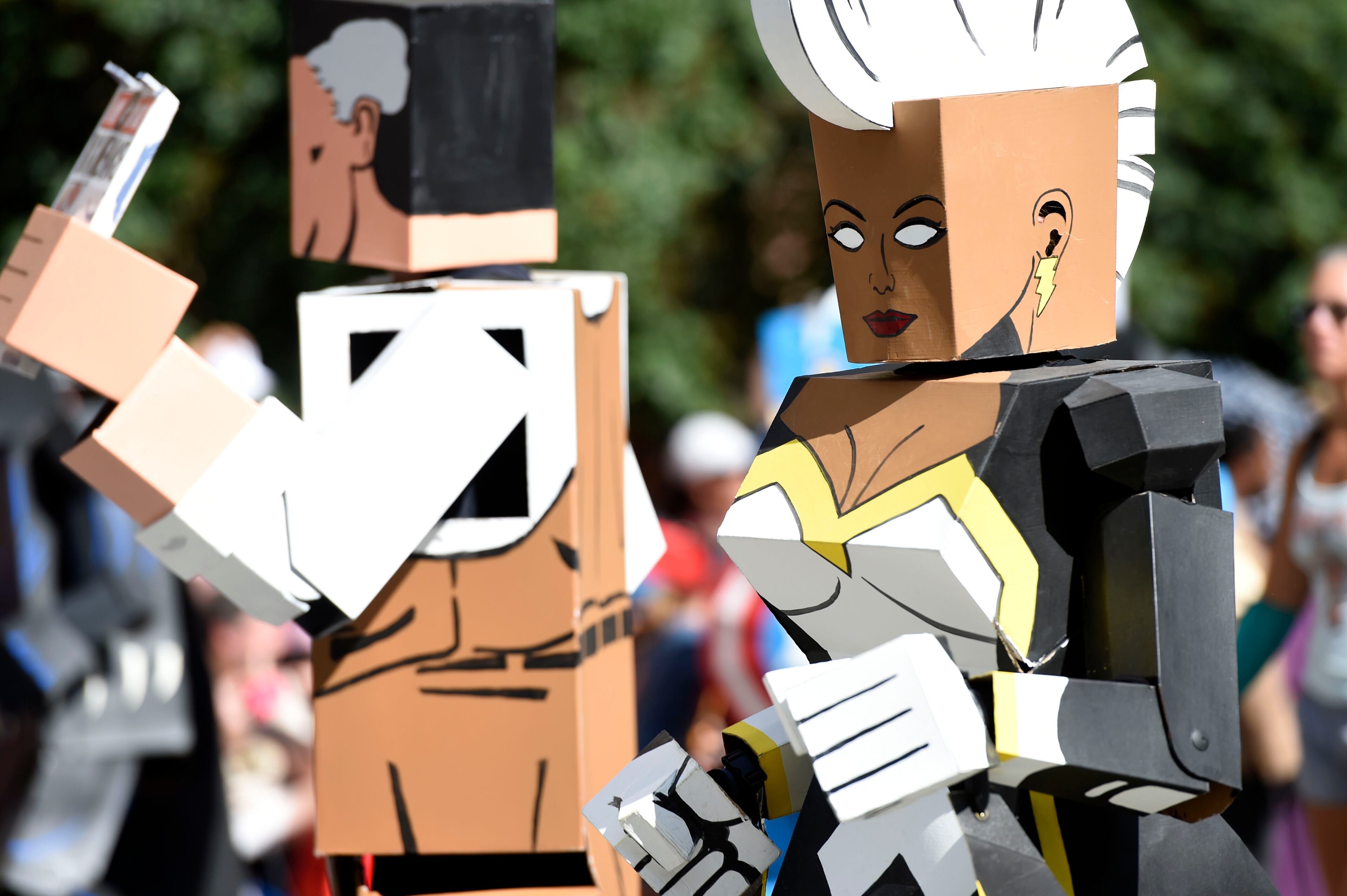 9/1/18 - Atlanta - The Box Heroes walk down Peachtree Street and wave at the crowd at the annual Dragon Con Parade on Saturday, September 1. Jenna Eason / Jenna.Eason@coxinc.com