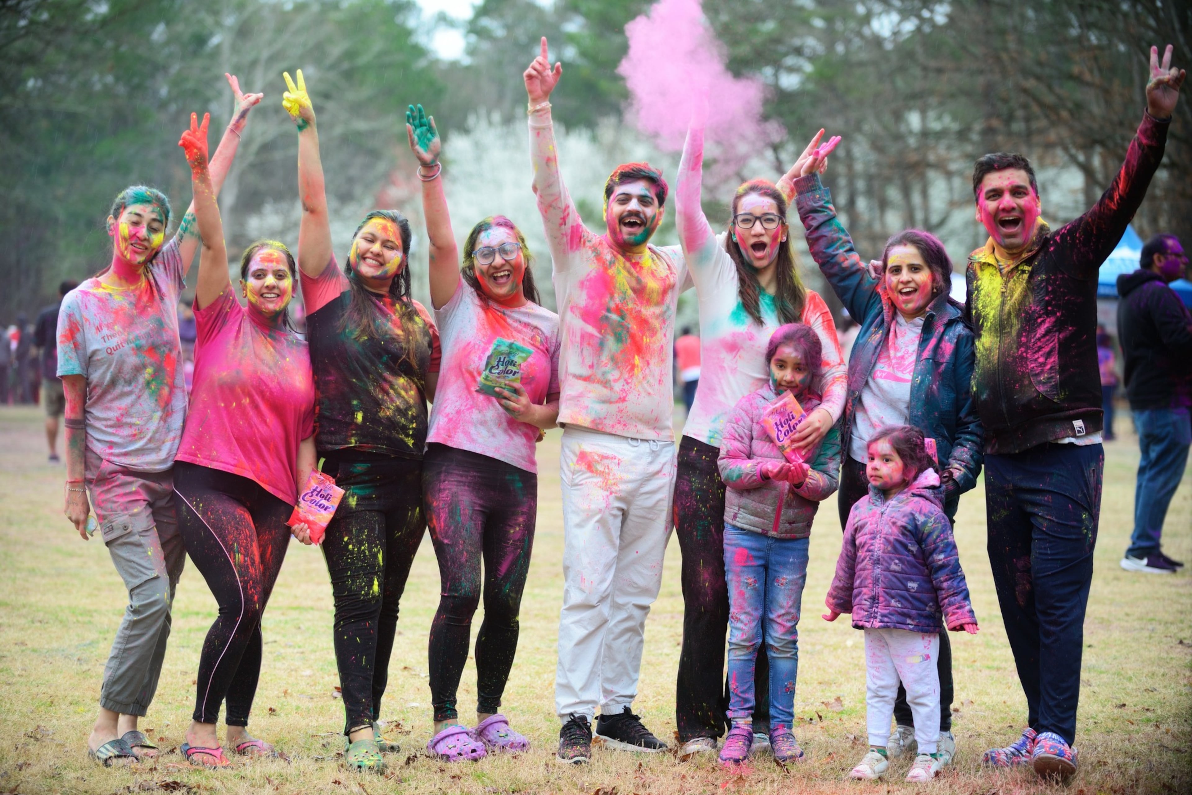 Toss colorful powder and enjoy dancing, music and food at Create Dunwoody Holi on Saturday, March 7, at Wildcat Park in Dunwoody. (Courtesy of Boon Vong/Create Dunwoody Holi)