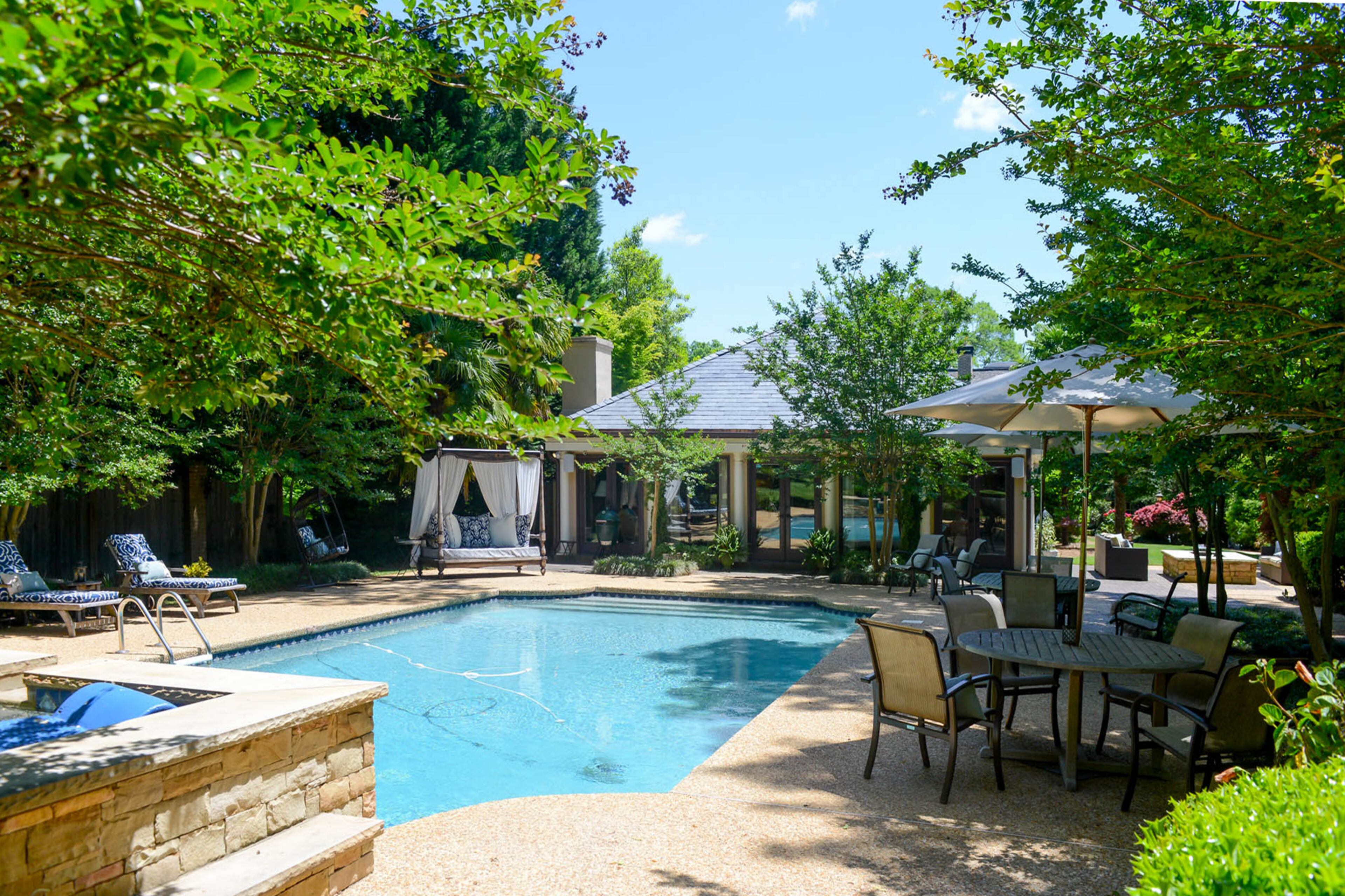 A spa was added to the pool after the homeowners moved in during 2012, to further give a resort-feel to the backyard in Atlanta's Druid Hills neighborhood.