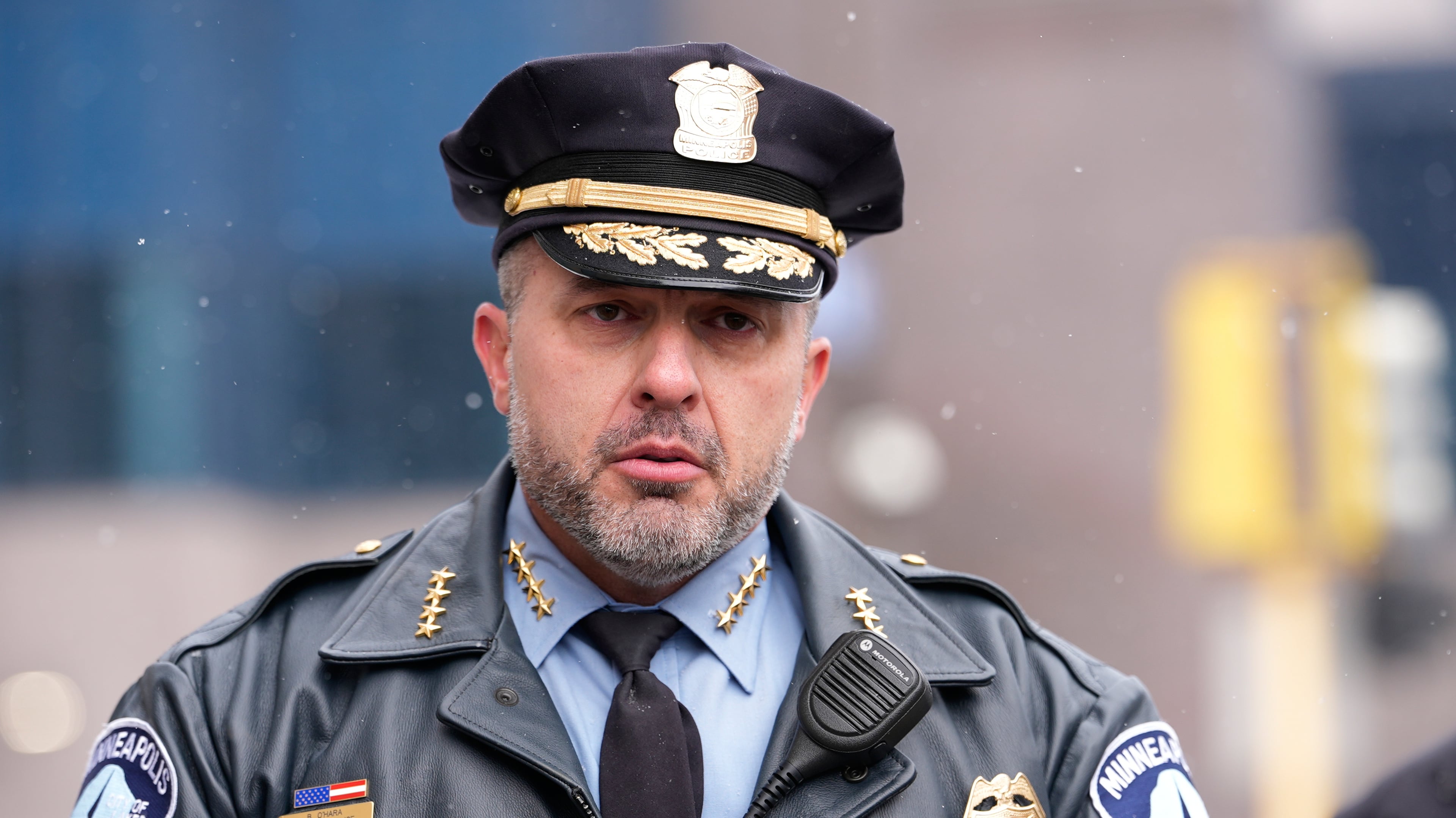 FILE - Minneapolis Police Chief Brian O'Hara speaks during a news conference, Jan. 10, 2026, in Minneapolis. (AP Photo/Jen Golbeck, File)