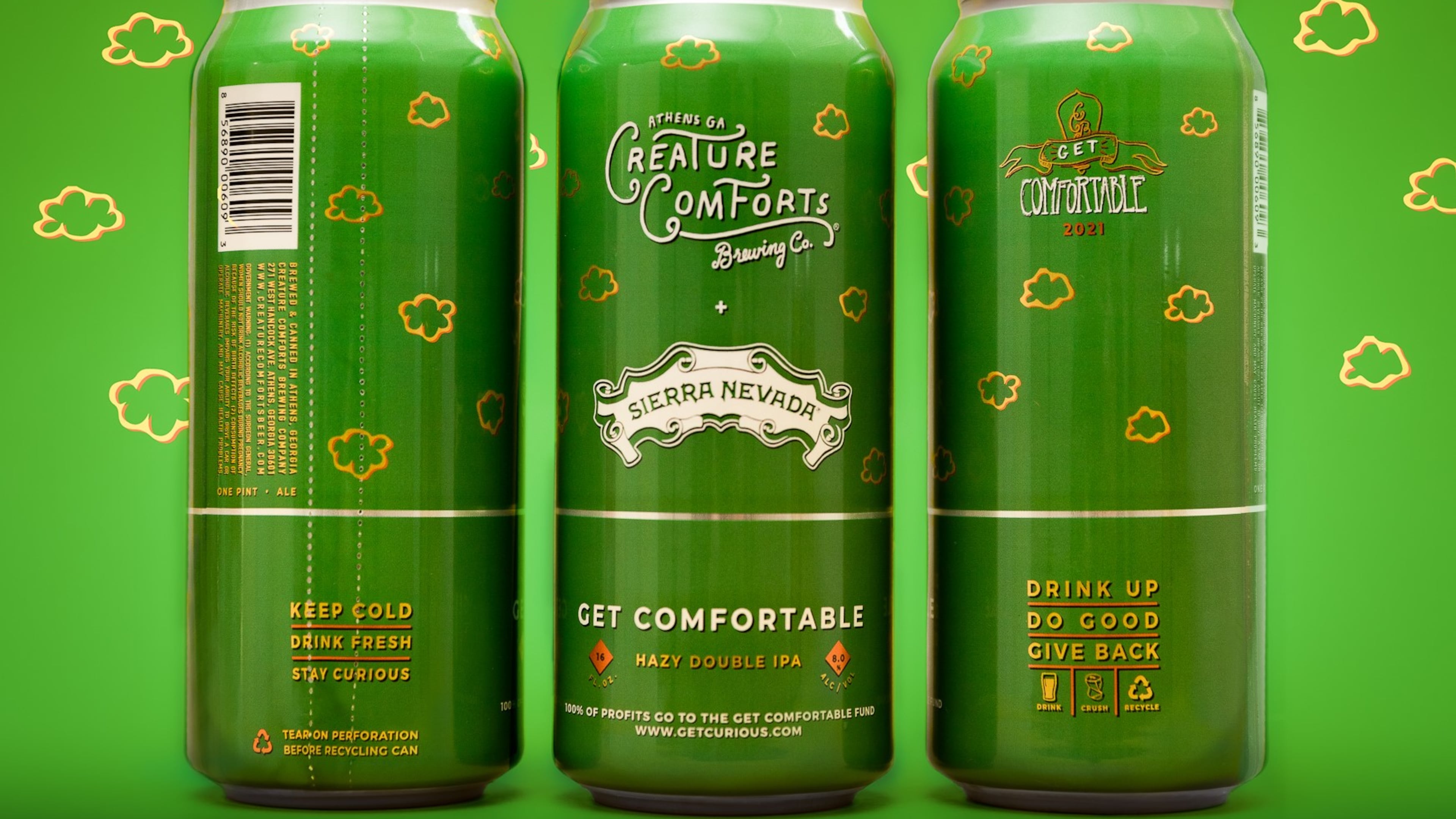 Creature Comforts collaborated with Sierra Nevada to make Get Comfortable 2021 Double IPA.
Courtesy of Creature Comforts