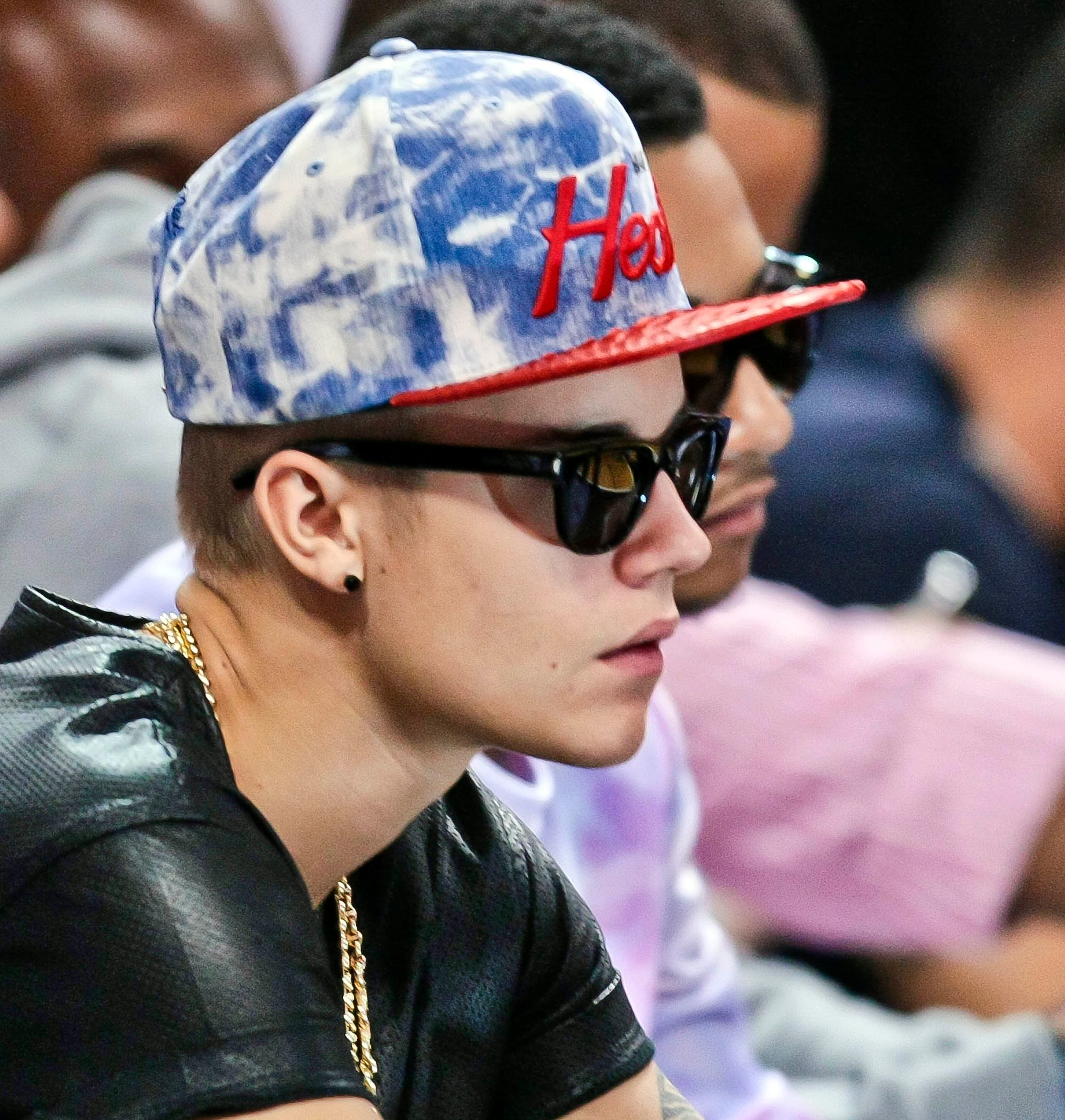 Justin Bieber courtside during second quarter action of game seven of the Eastern Conference Final between the Miami Heat and the Indiana Pacers, Monday June 03, 2013, at American Airlines Miami.(Bill Ingram/Palm Beach Post)