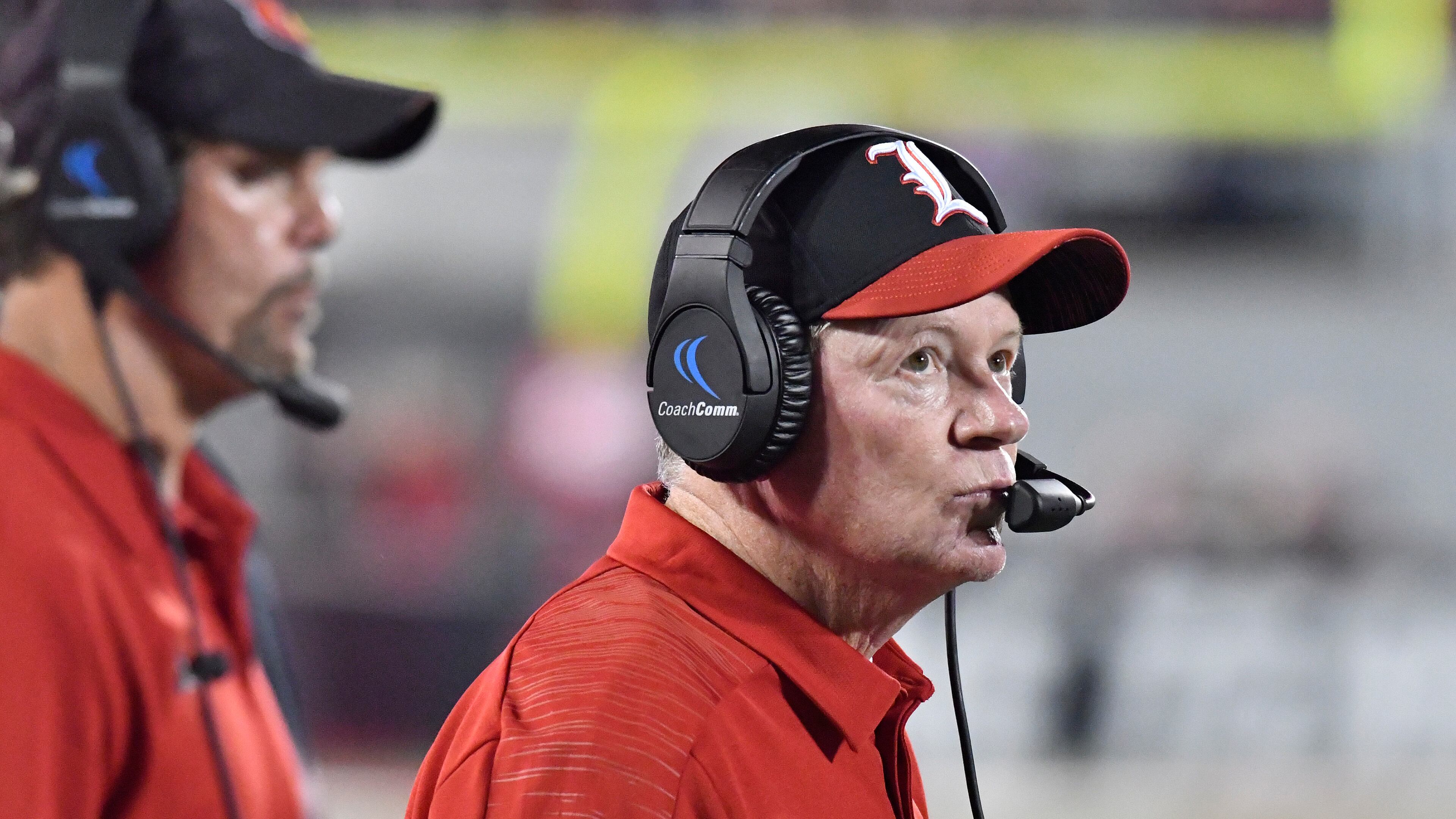 Brian VanGorder and Bobby Petrino watch as Georgia Tech scores again.
