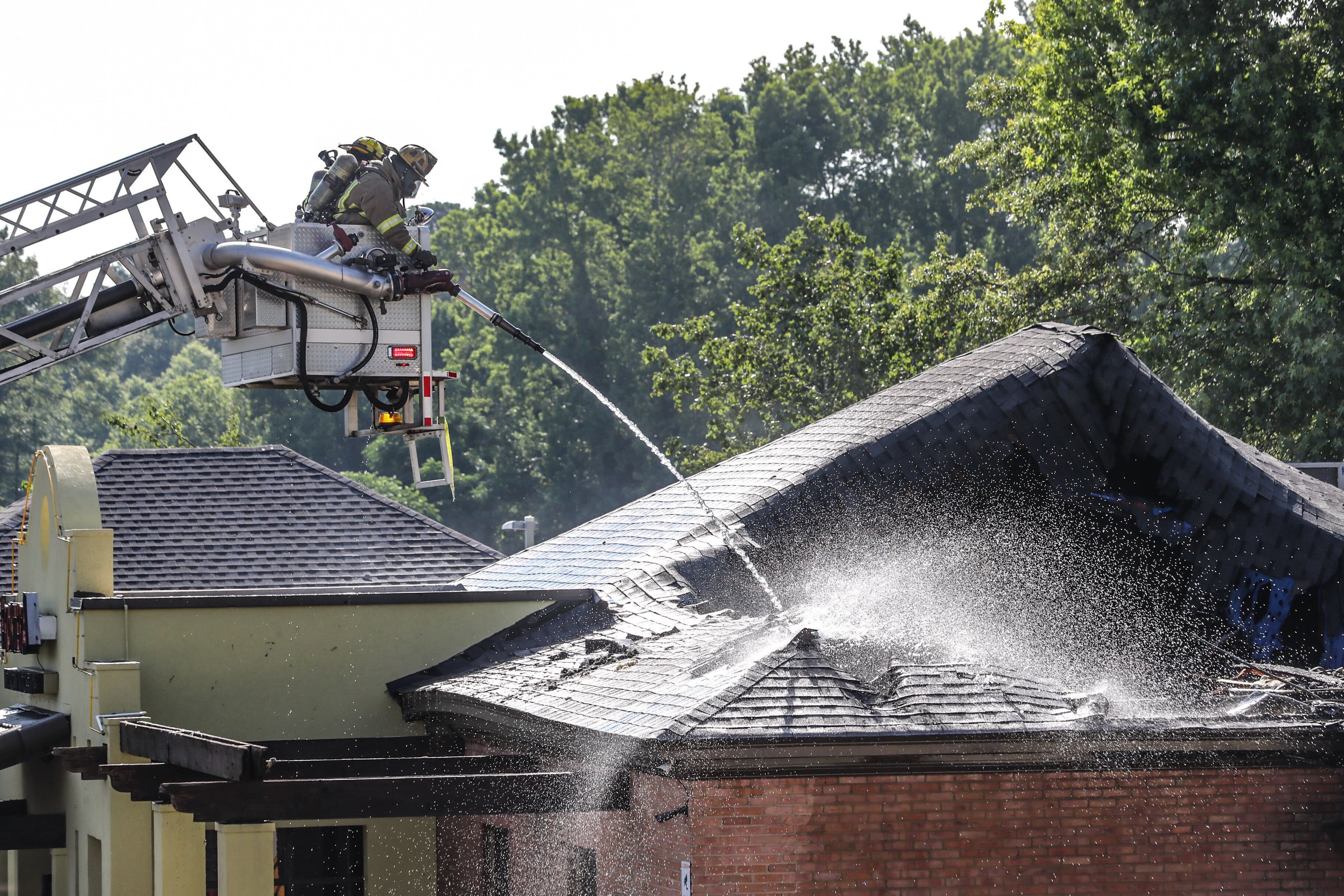 The Stone Mountain Highway location of Frontera Mexican Kitchen was seriously damaged in a fire Tuesday morning.
