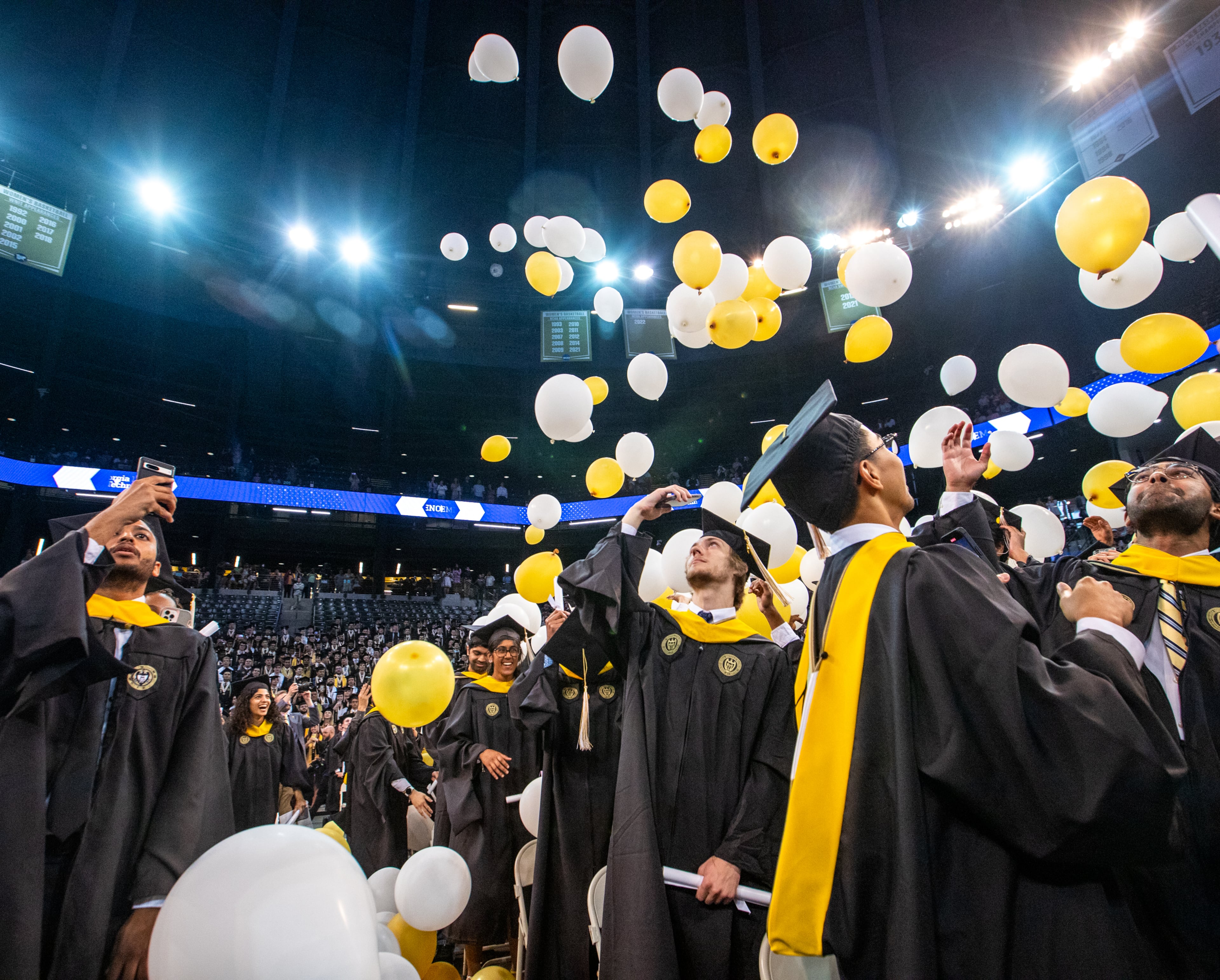 Georgia Tech holds graduation for students receiving Master's degrees in the College of Computing and Bachelor's degrees in Mechanical Engineers on Saturday, May 4, 2024. (Jenni Girtman for The Atlanta Journal-Constitution)