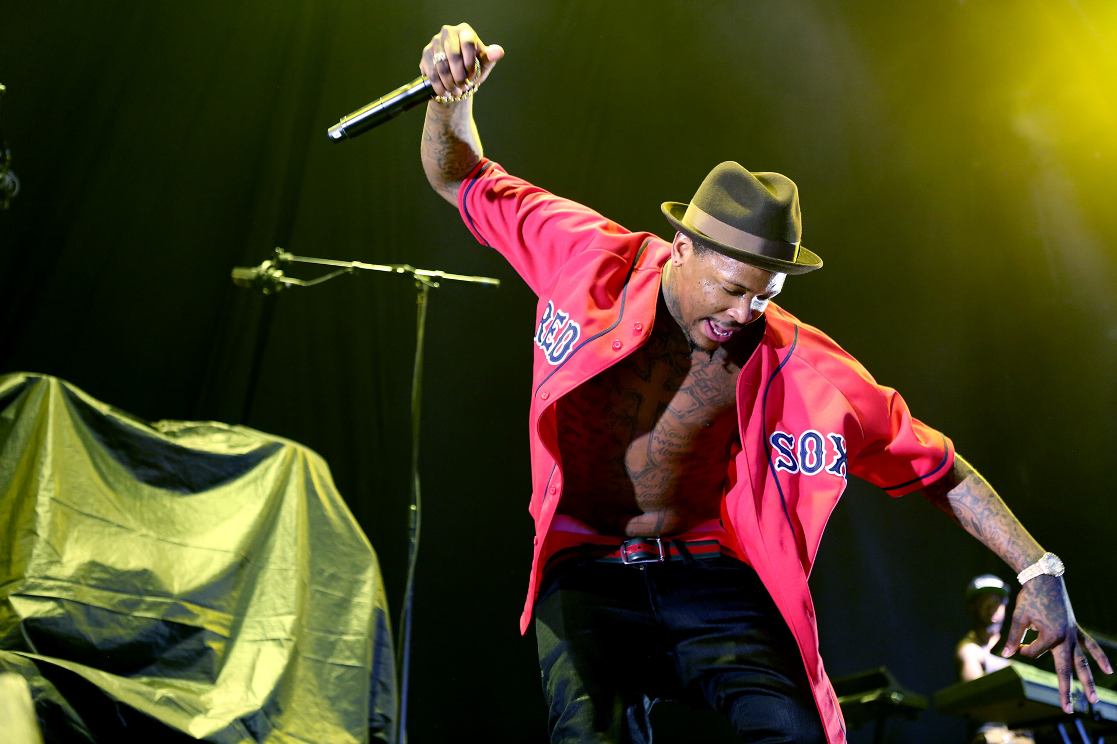 ATLANTA - West Coast rapper YG (Young Gangsta) from Compton, California, appears on tour as special guest and opening act for J. Cole and his "Forest Hills Drive Tour", at Aaron's Amphitheatre at Lakewood on Saturday, Aug. 15, 2015 in Atlanta. (Akili-Casundria Ramsess/Special to the AJC)