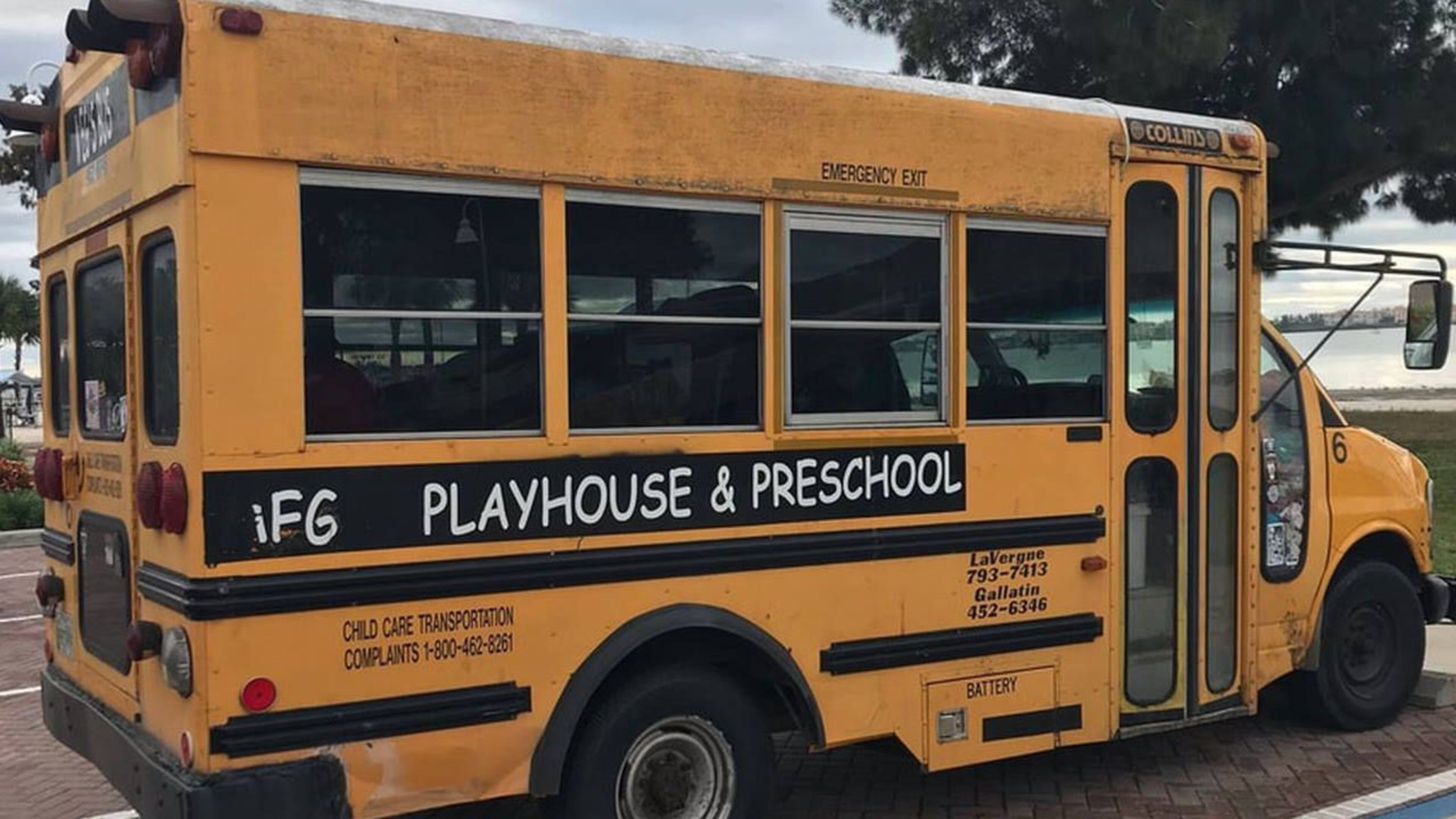 A Florida woman left her three children on this minibus and went to smoke marijuana on a boat, police said.