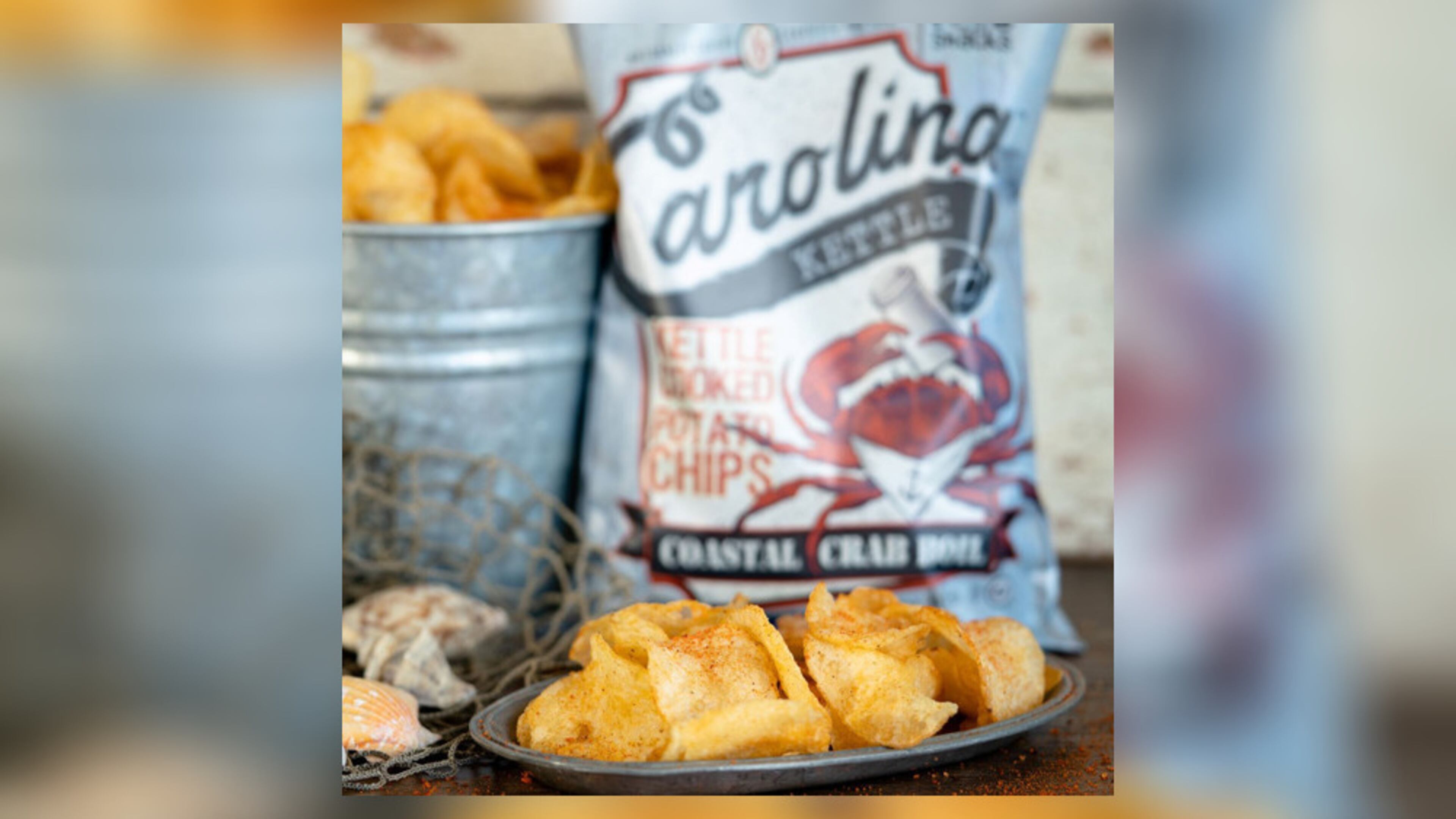 Crab boil potato chips. (Courtesy of John Monahan/Carolina Kettle)