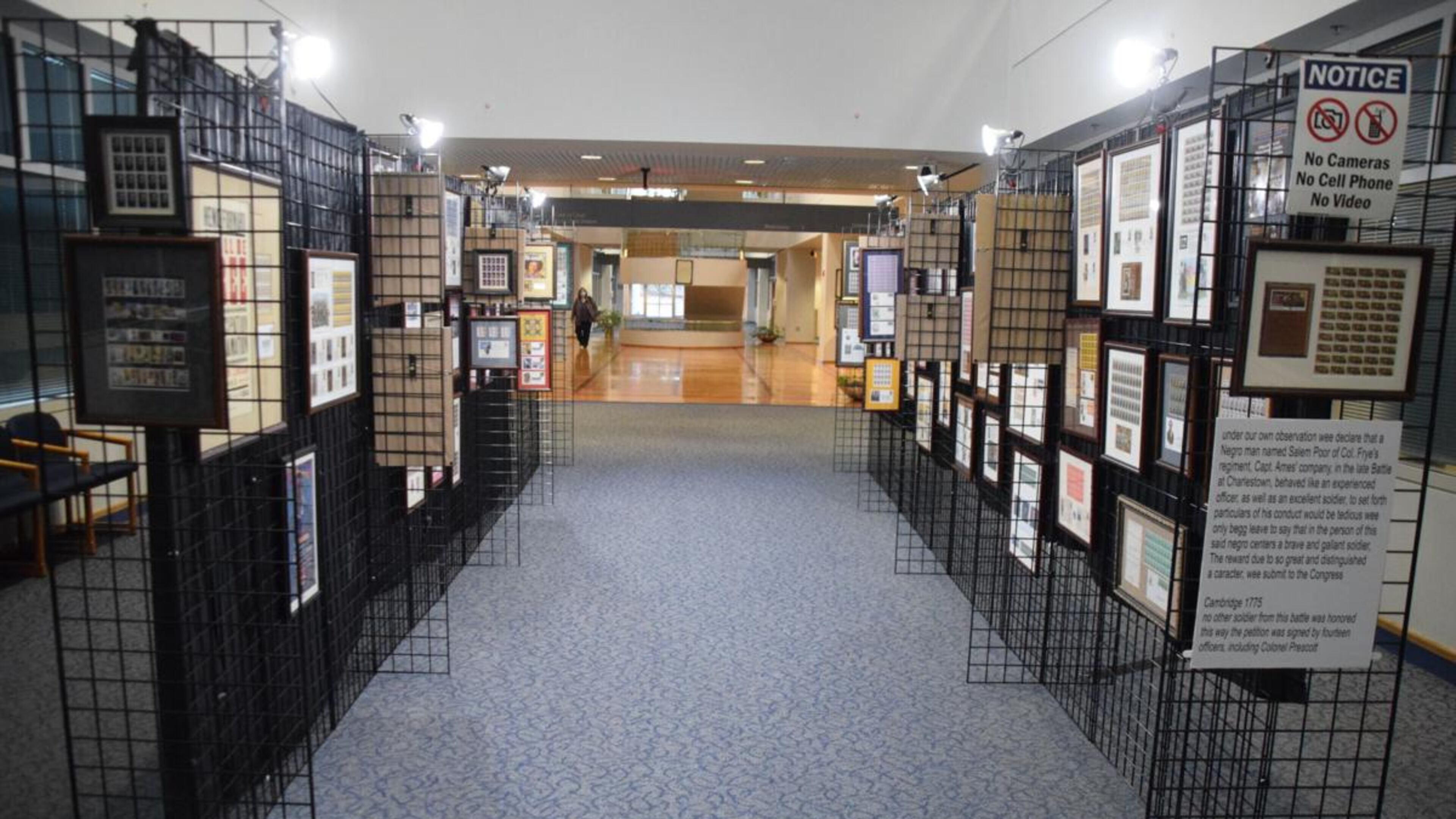 Mike Glenn's Black History stamp collection is part of Gwinnett County's Black History Month exhibit at the Gwinnett Justice and Administration Center. (Courtesy of Curt Yeomans)