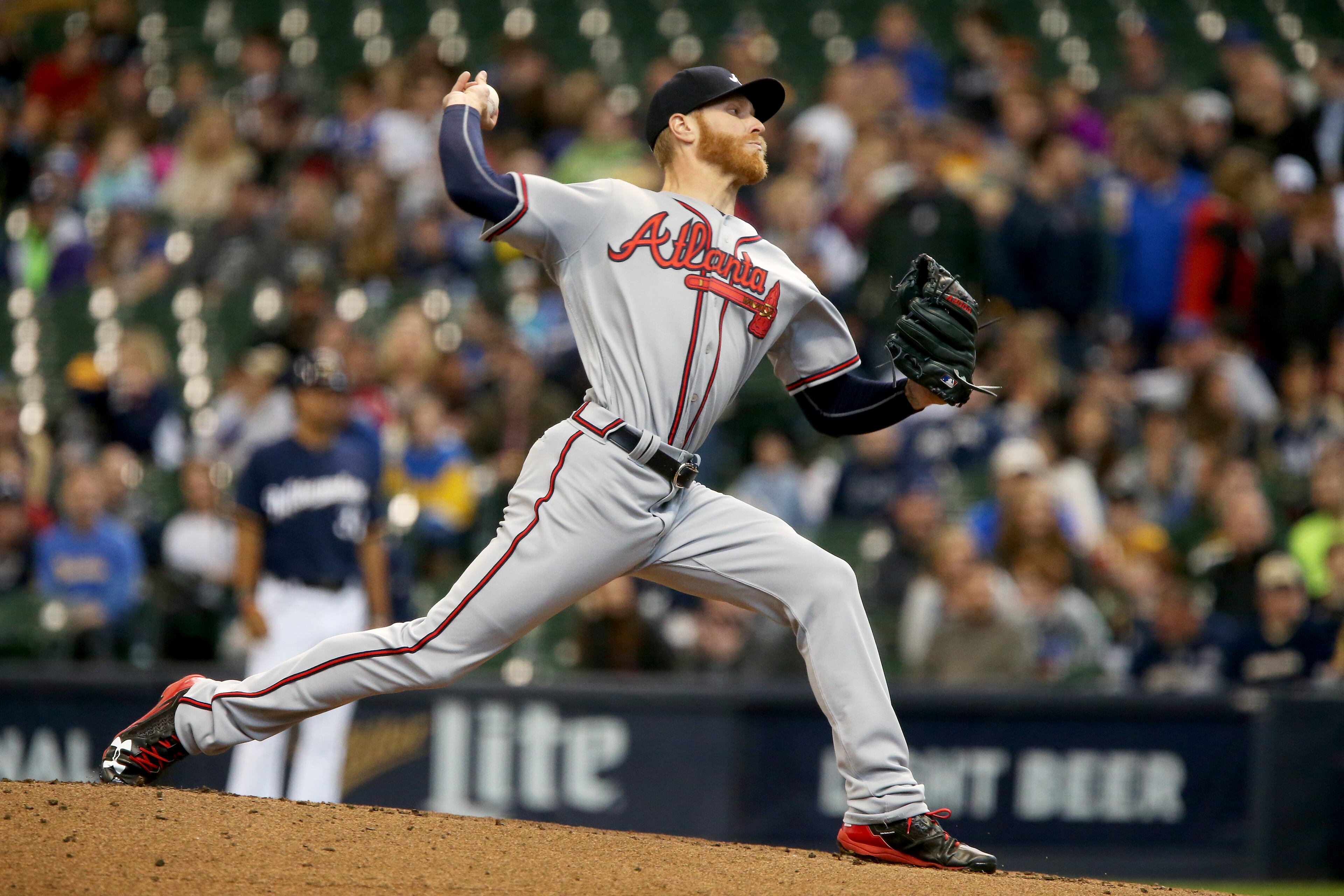Mike Foltynewicz retired the first 11 batters before Ryan Braun reached on an error by Braves 3B Adonis Garcia in the fourth.