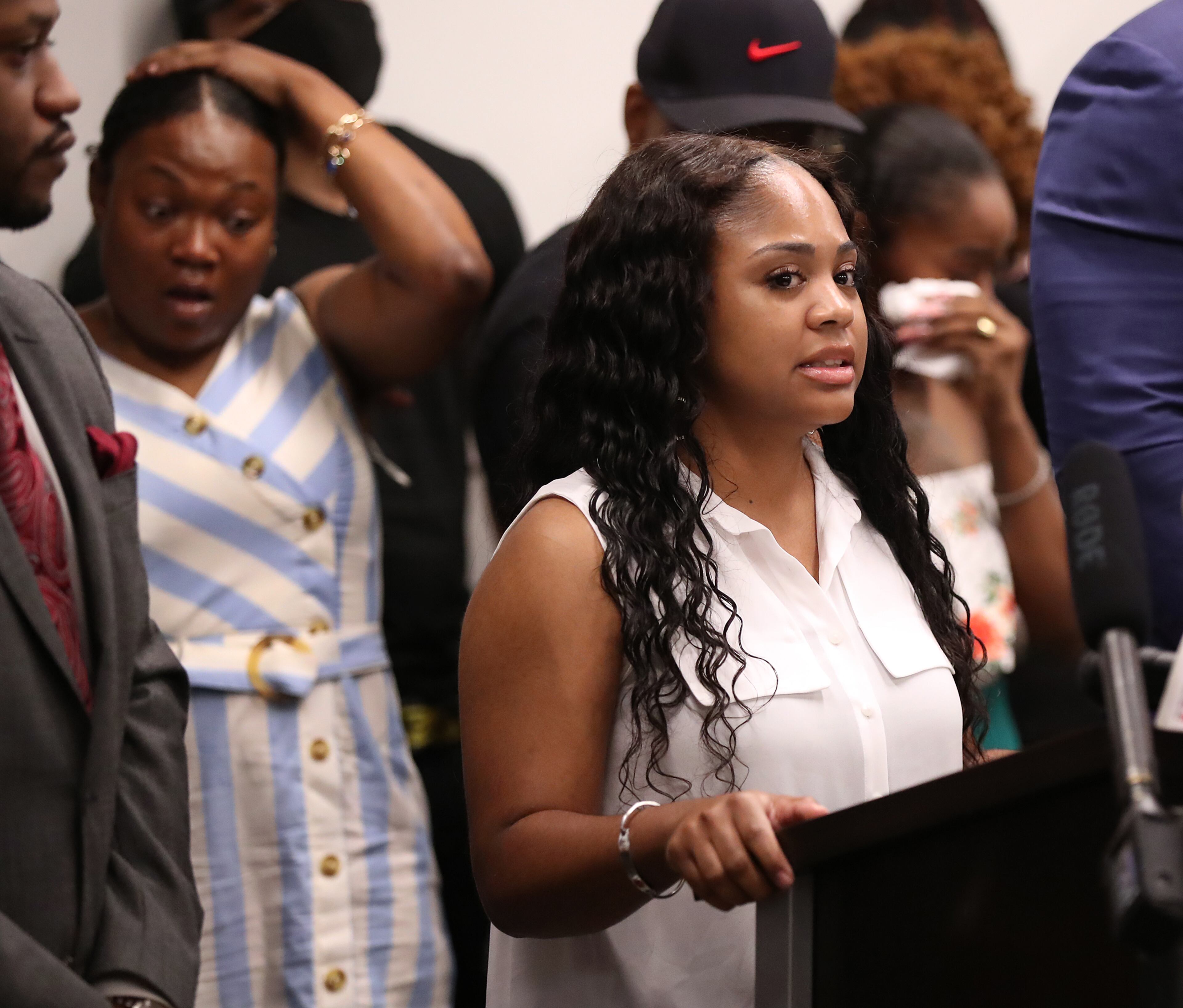 061520 Atlanta: Tiara Brooks, the cousin of Rayshard Brooks, speaks during the family press conference on Monday, June 15, 2020, in Atlanta. Brooks was killed by an APD officer Friday and the heartbroken family is determined that the tragedy of his death spark positive change. Curtis Compton ccompton@ajc.com