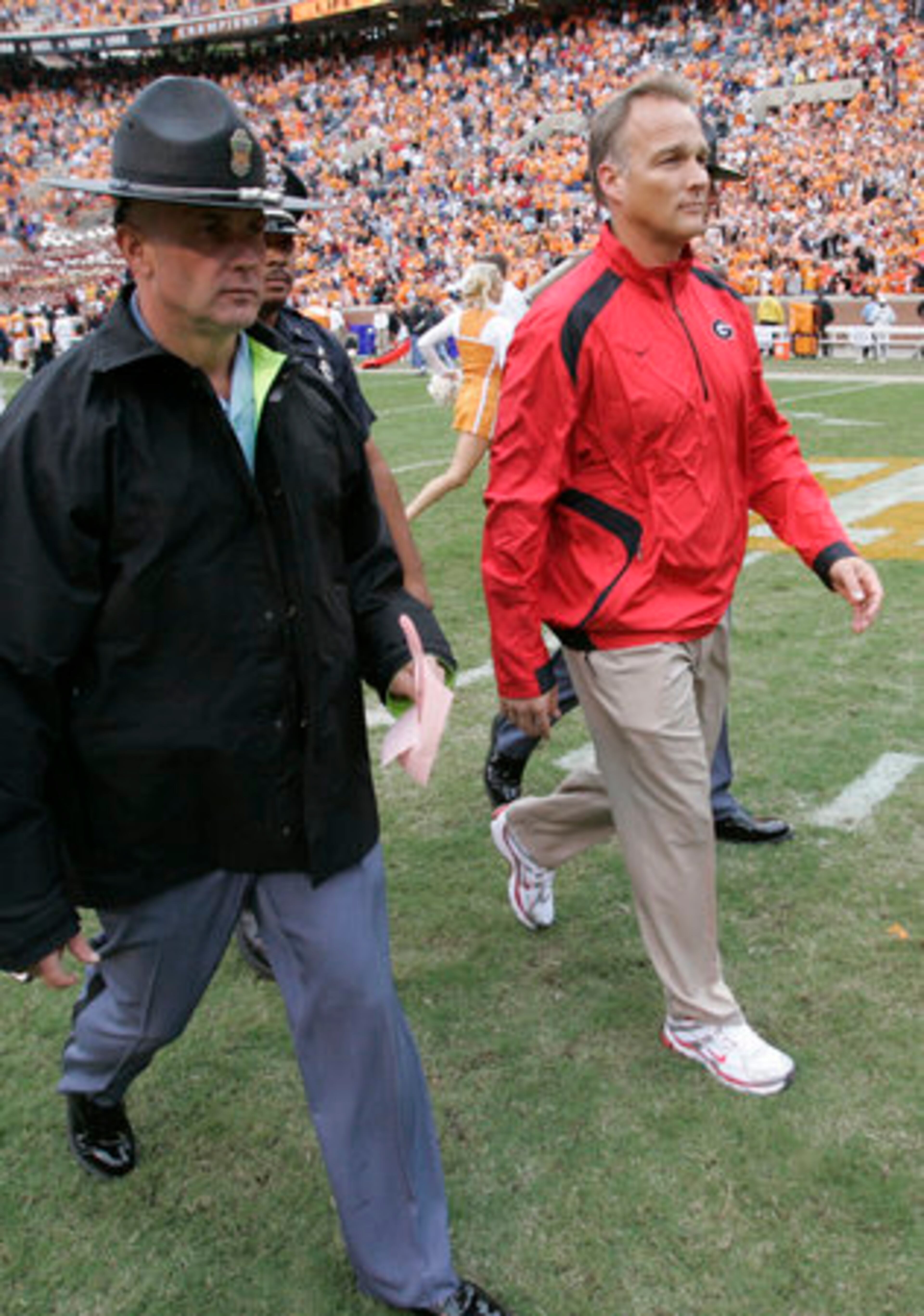 The game wasn't as pleasant for UGA coach Mark Richt, whose team lost its second straight game.