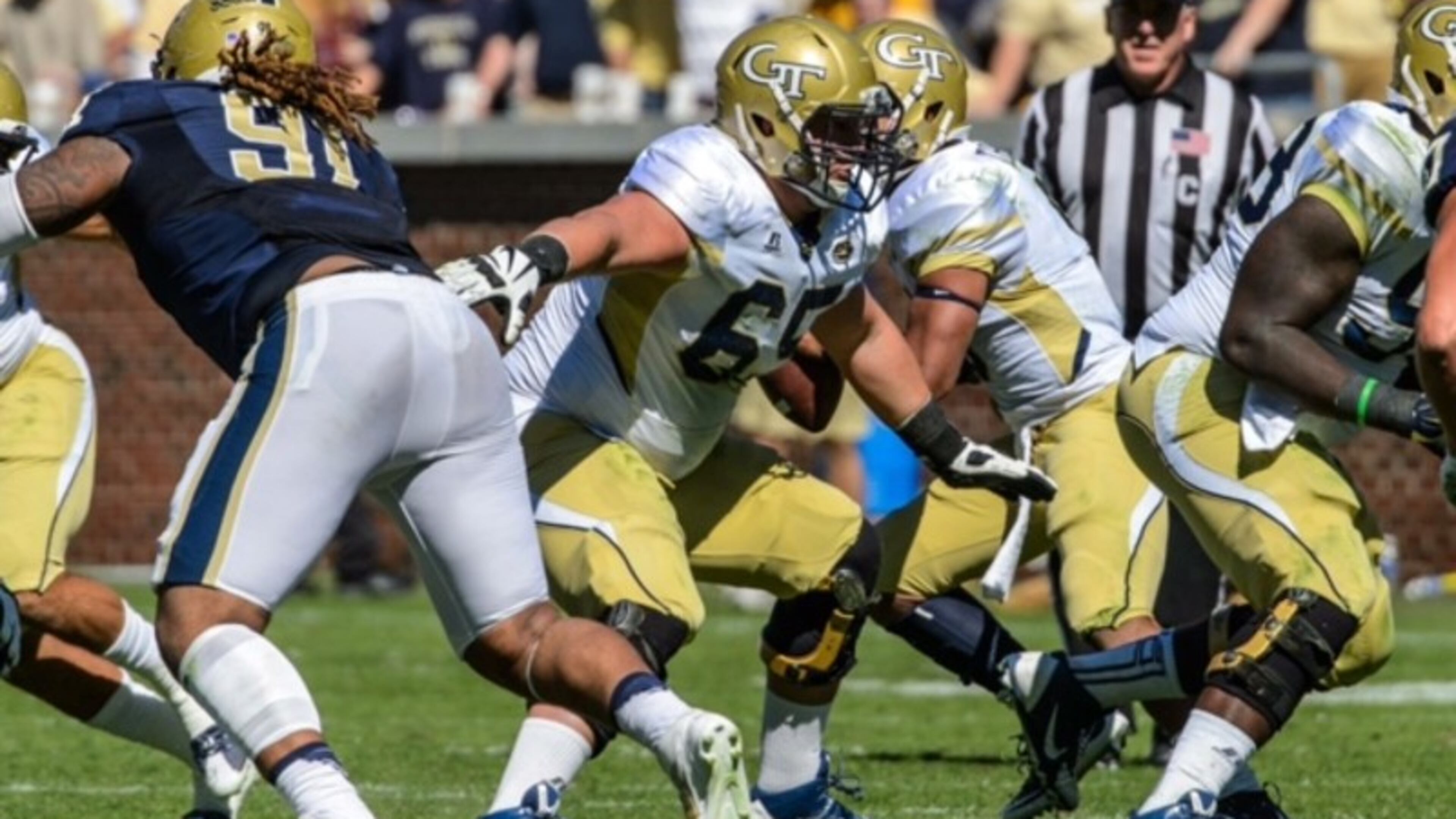 Trey Klock started seven games at offensive tackle for the Yellow Jackets over his first two seasons. (GT Athletics/Danny Karnik)