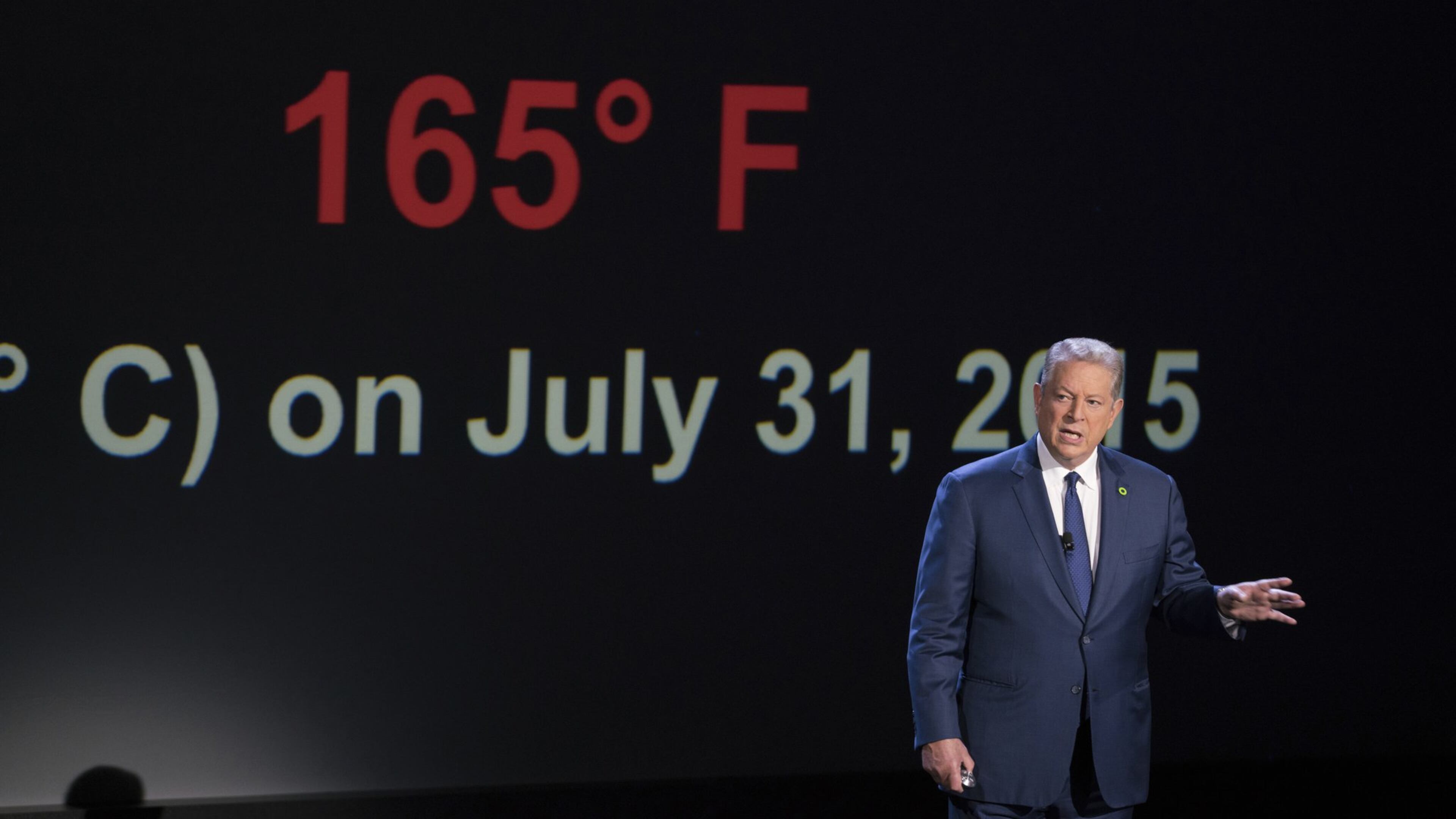 This image released by Paramount Pictures shows Al Gore in “An Inconvenient Sequel: Truth to Power.” Contributed by Jensen Walker/Paramount Pictures