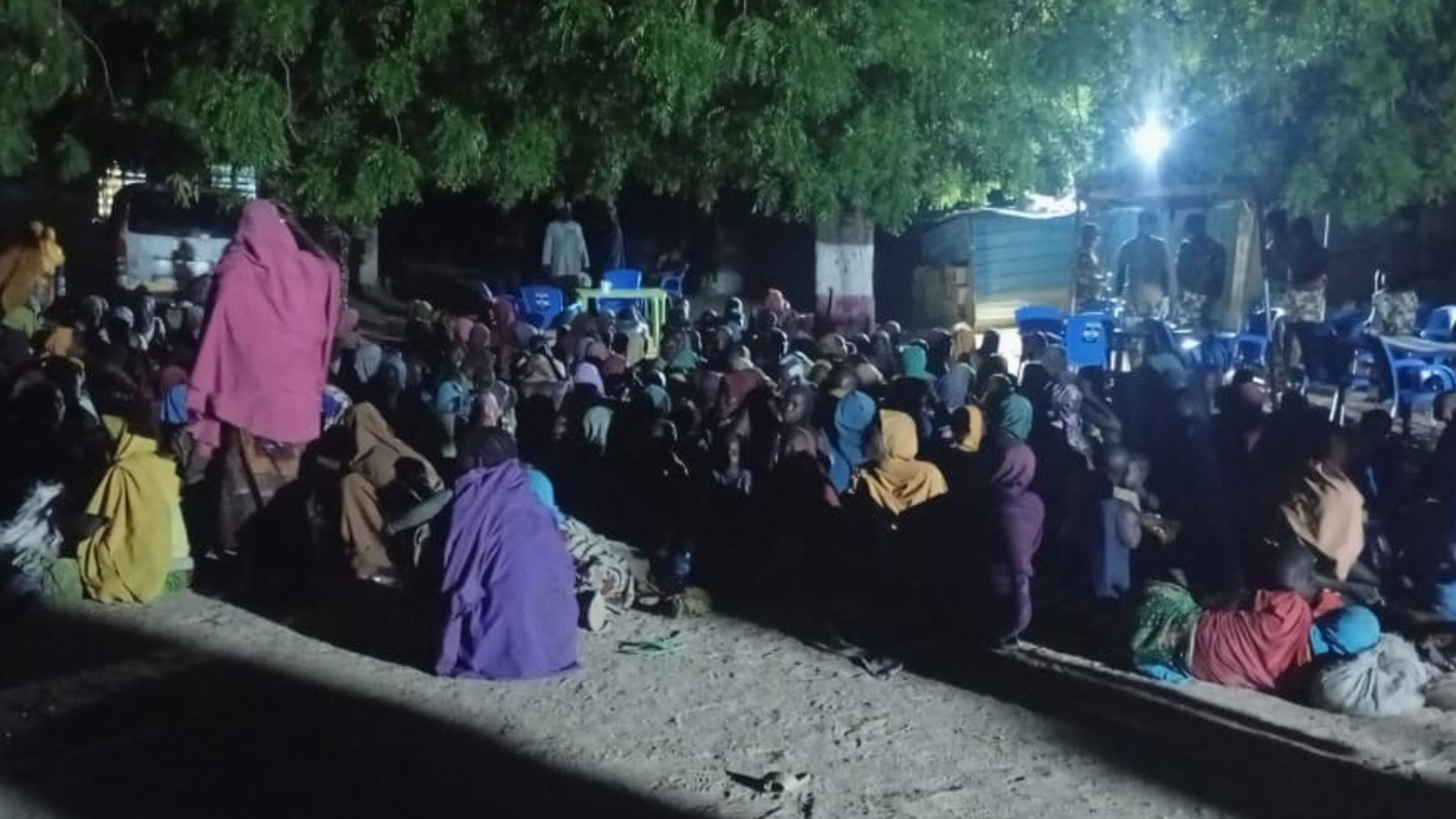 In this photo released by Nigerian Army, freed women and children that were abducted by Boko Haram in southern Borno, Nigeria. Saturday, June 6, 2026. (Nigerian Army via AP)