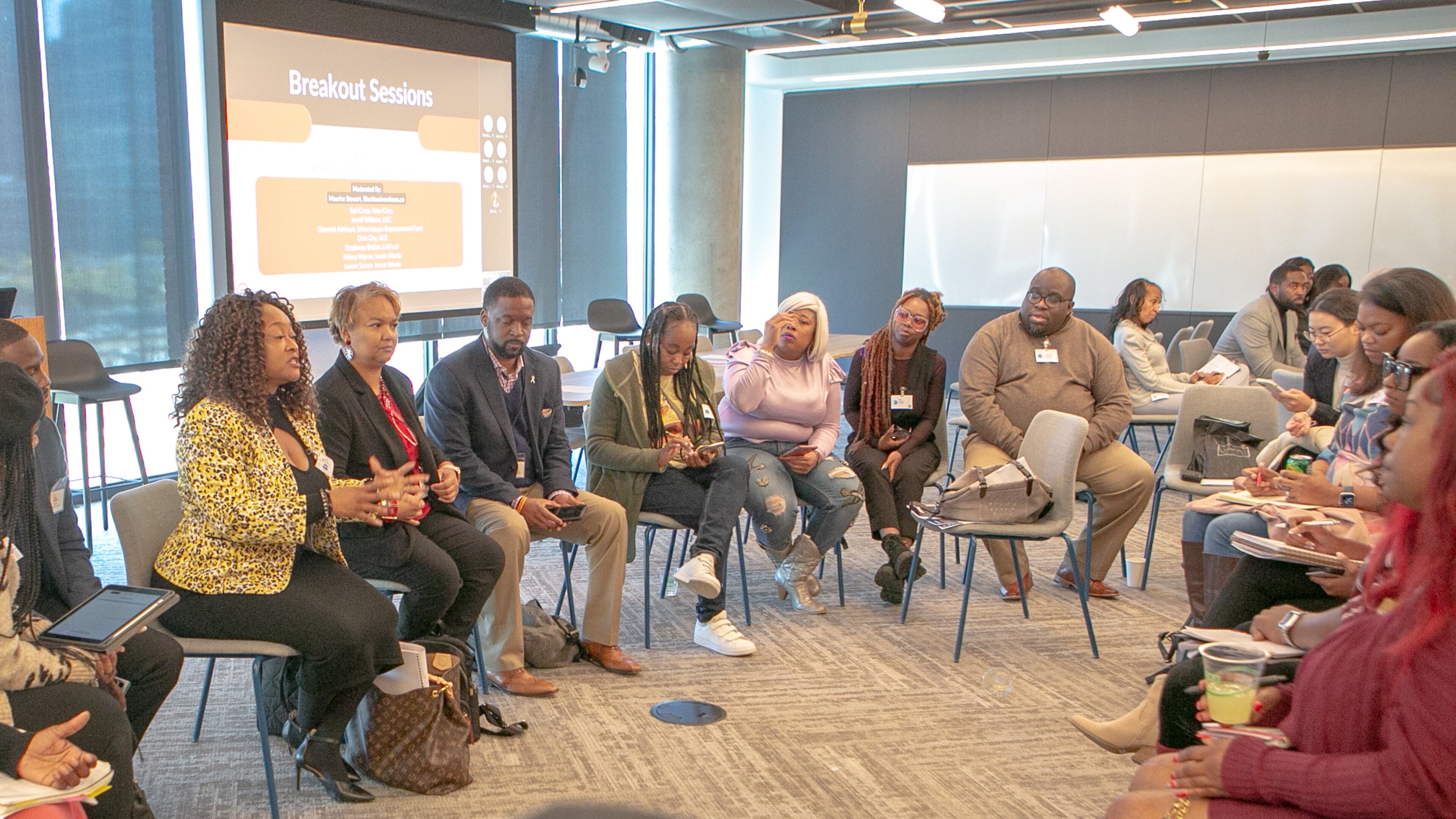 A breakout session during the Urban League of Greater Atlanta's Meet the Money People event in Nov. 2023, a key part of the organization's Capital Readiness program which aims to equip small businesses with the knowledge, resources and relationships needed to secure funding and scale. (Courtesy of the Urban League of Greater Atlanta/Keith Hadley.)