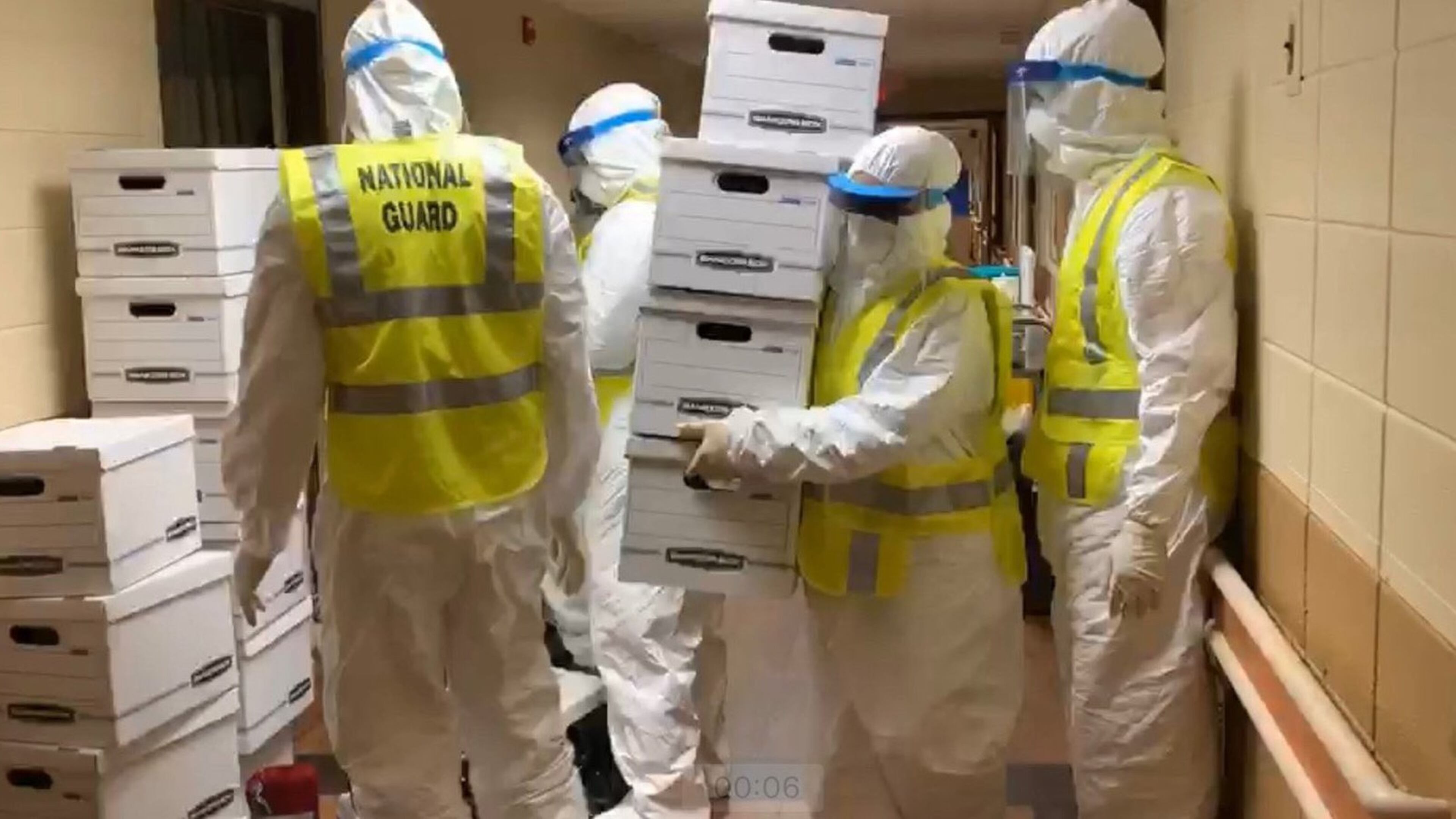 The Georgia National Guard was sent to help decontaminate Pelham Parkway Nursing Home, where at least 20 patients are known to have been infected with the coronavirus. Gov. Kemp posted this photo on Twitter.