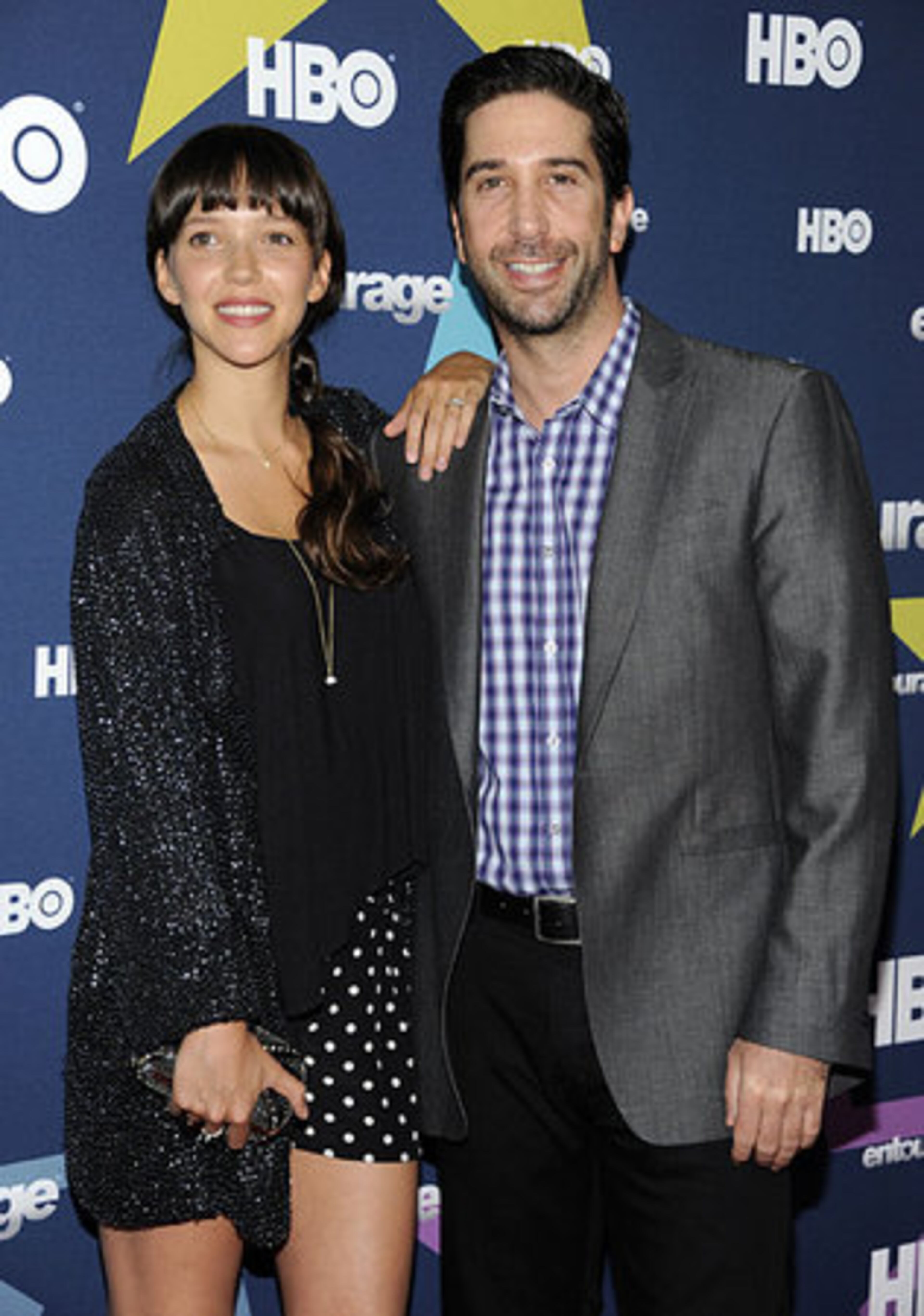 Actor David Schwimmer and wife Zoe Buckman attend the final season premiere of "Entourage" at the Beacon Theatre on Tuesday, July 19, 2011 in New York. "Entourage" season 8 will start airing on Sunday, July 24 at 10:30 P.M. ET on HBO.