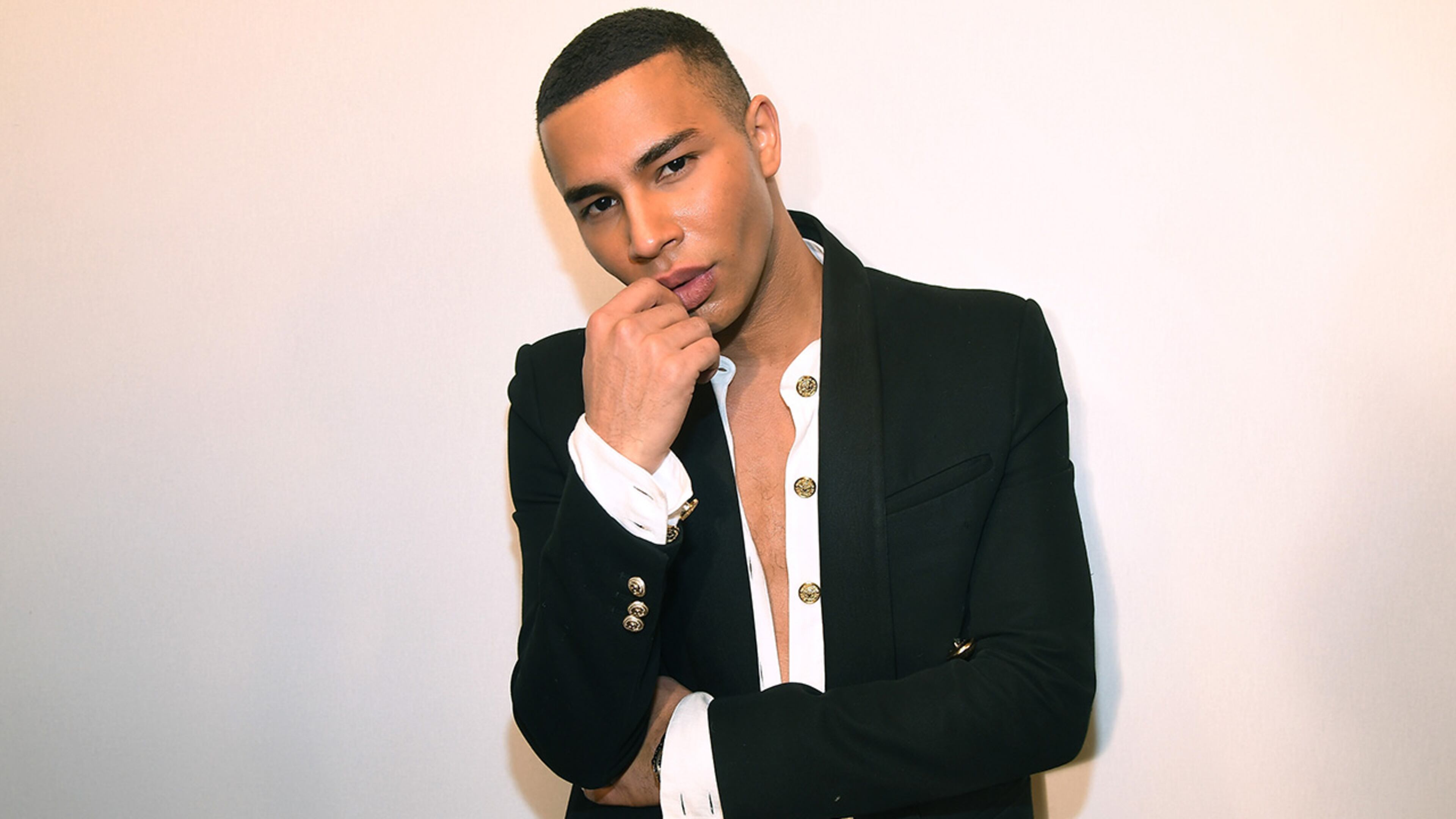 PARIS, FRANCE - JANUARY 20: Designer Olivier Rousteing attends the Balmain Homme Menswear Fall/Winter 2018-2019 show as part of Paris Fashion Week on January 20, 2018 in Paris, France. (Photo by Pascal Le Segretain/Getty Images)