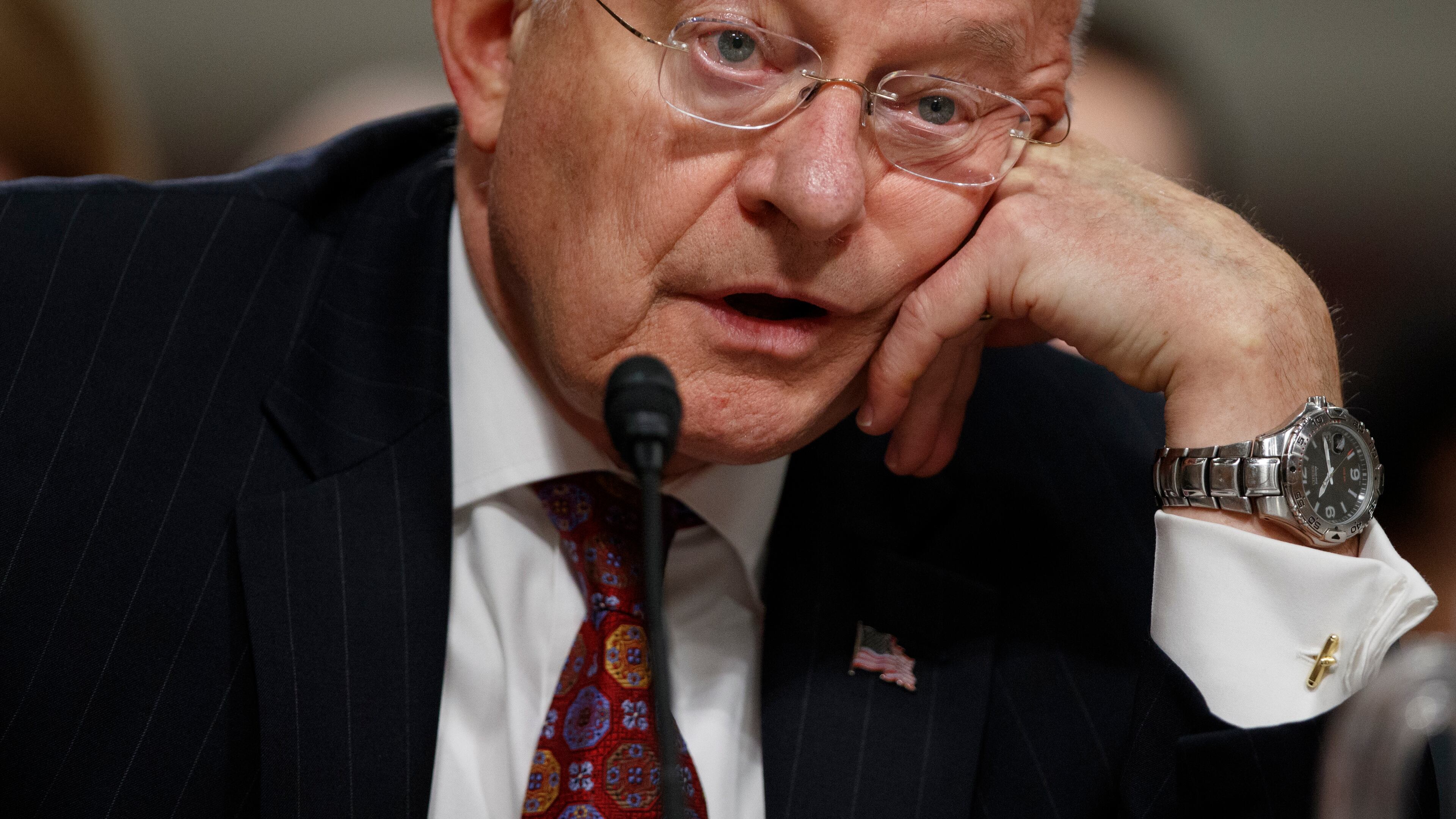 Director of National Intelligence James Clapper testifies on Capitol Hill in Washington, Thursday, Jan. 5, 2017, before the Senate Armed Services Committee hearing: "Foreign Cyber Threats to the United States." (AP Photo/Evan Vucci)