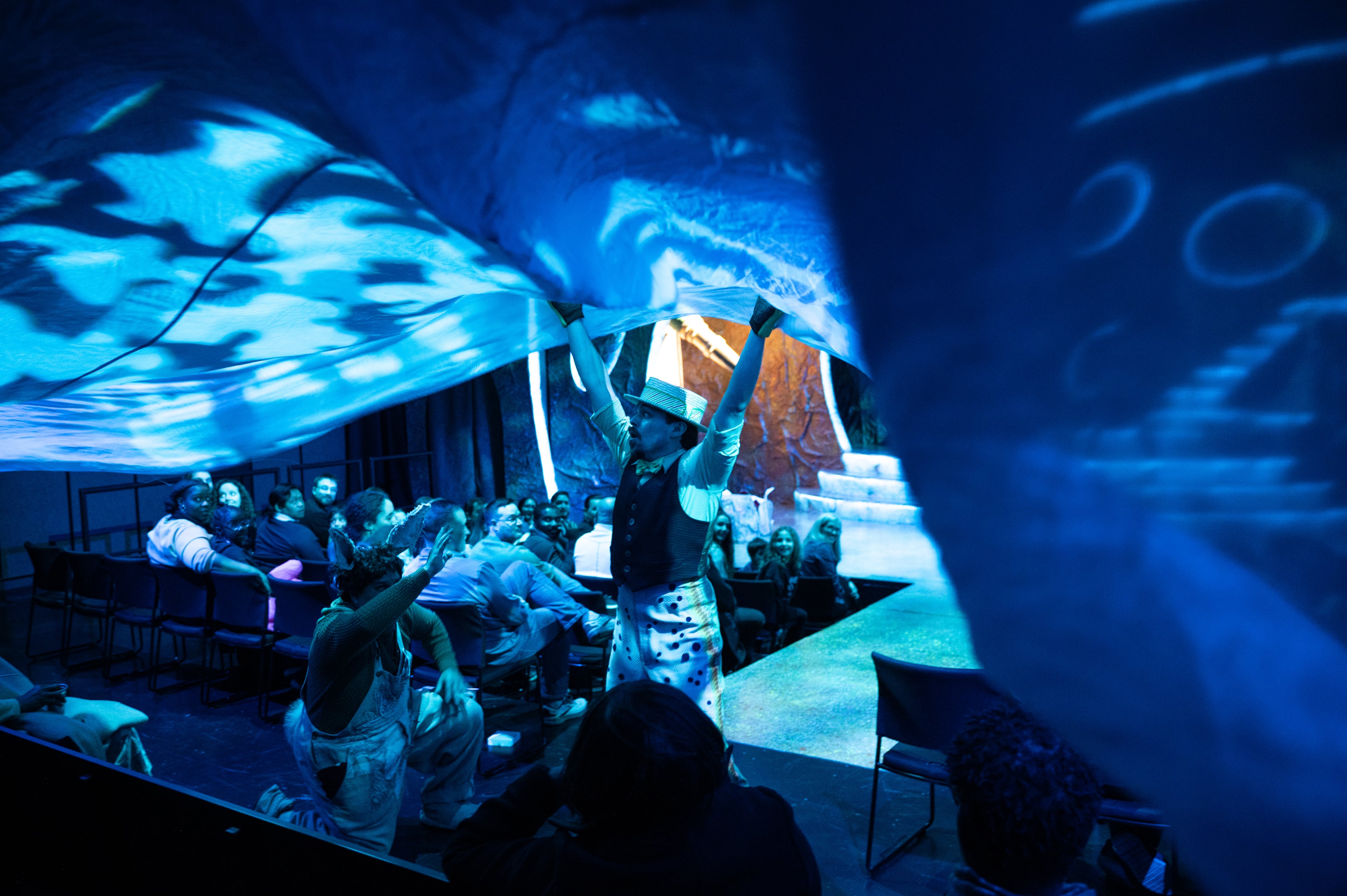 Jordan Patrick performs in the Alliance Theatre’s "Into the Burrow: A Peter Rabbit Tale" on the Goizueta Stage for Youth & Families. (Courtesy of Greg Mooney)