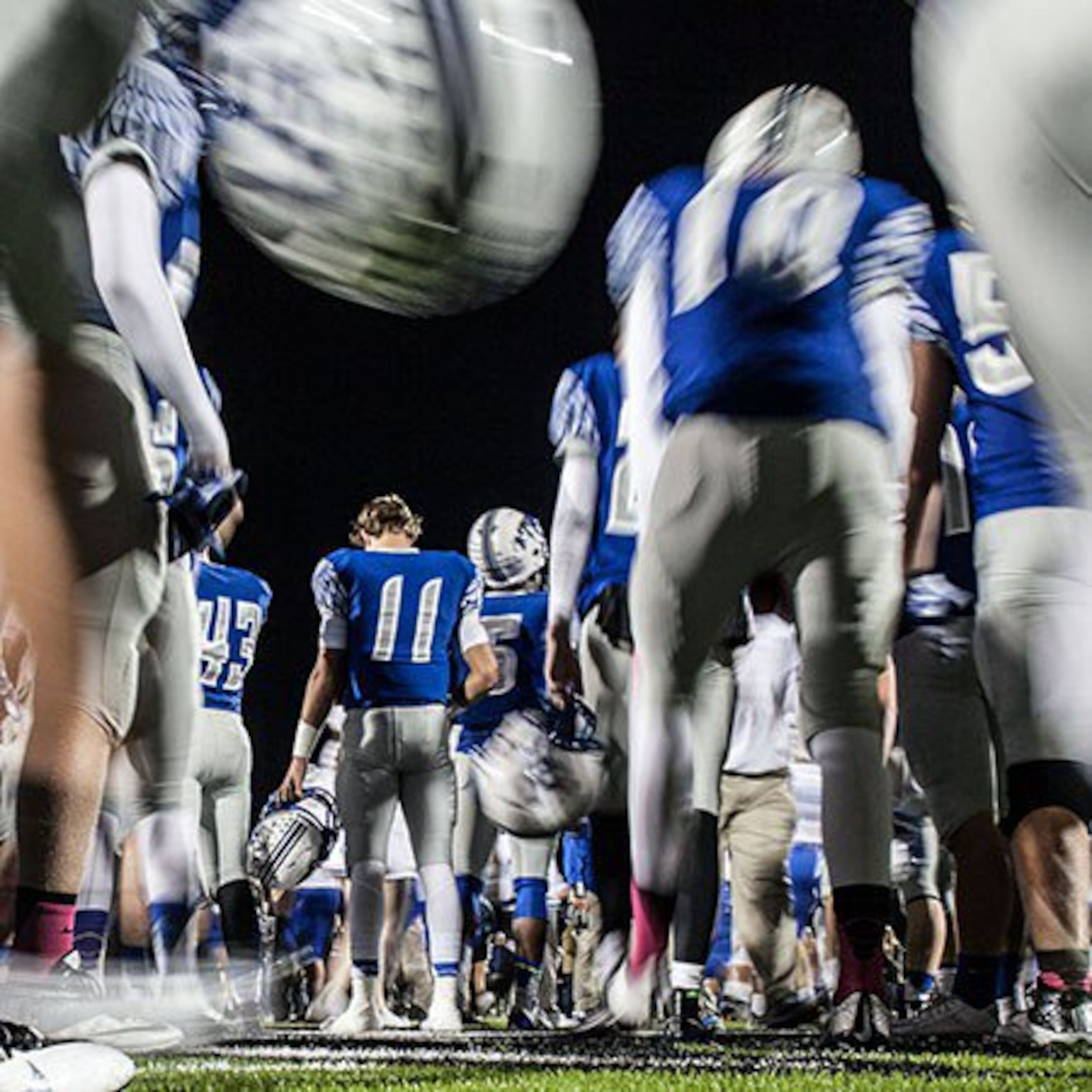 Football blue uniforms