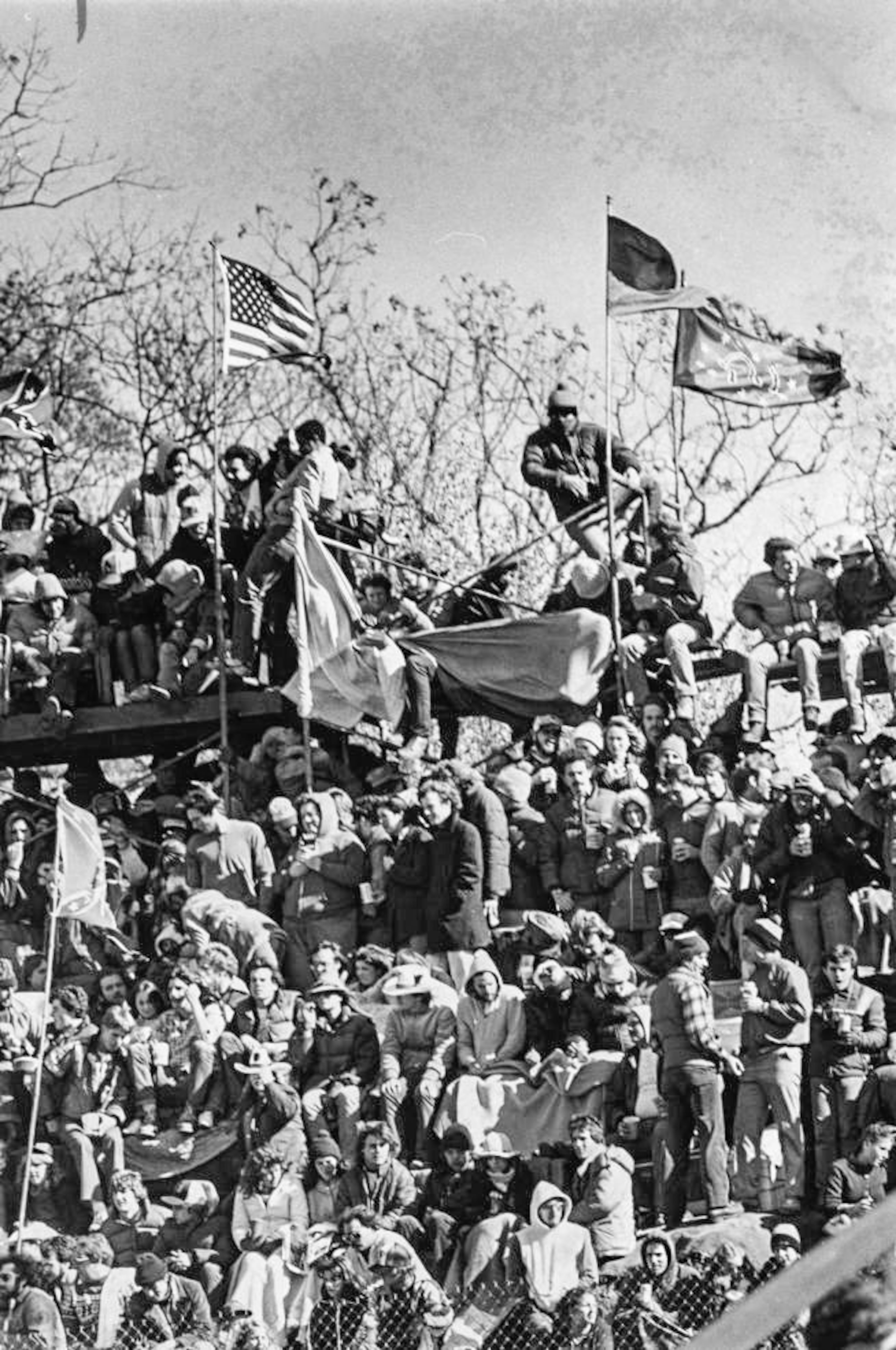 Georgia Bulldog fans outside Sanford Stadium sometime in the 1970s.